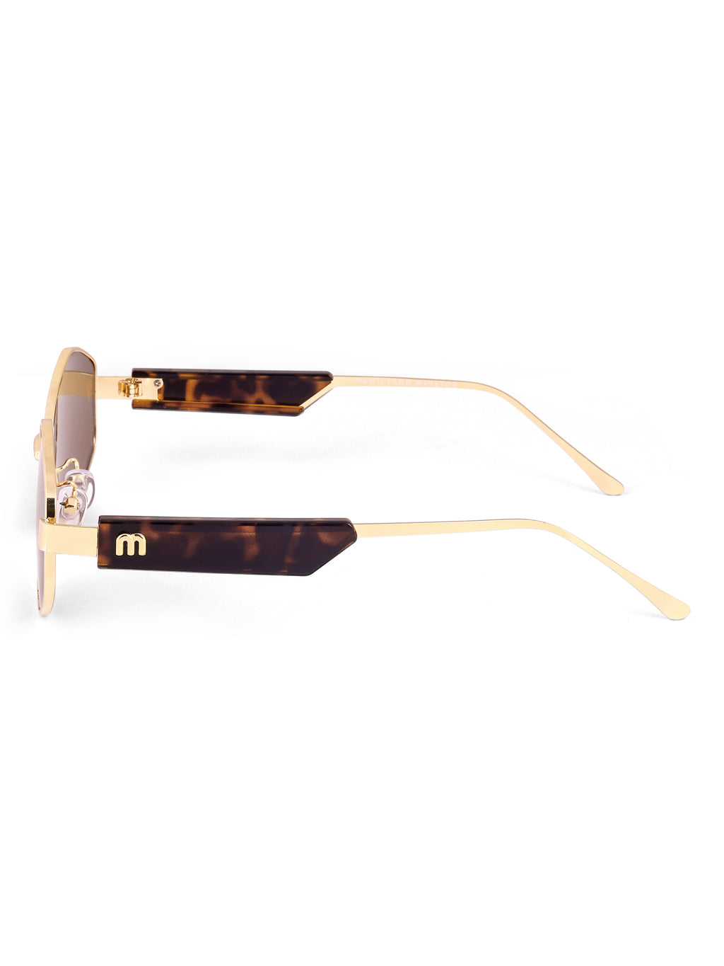 Women's Hexagon Golden Brown UV Protected Sunglasses