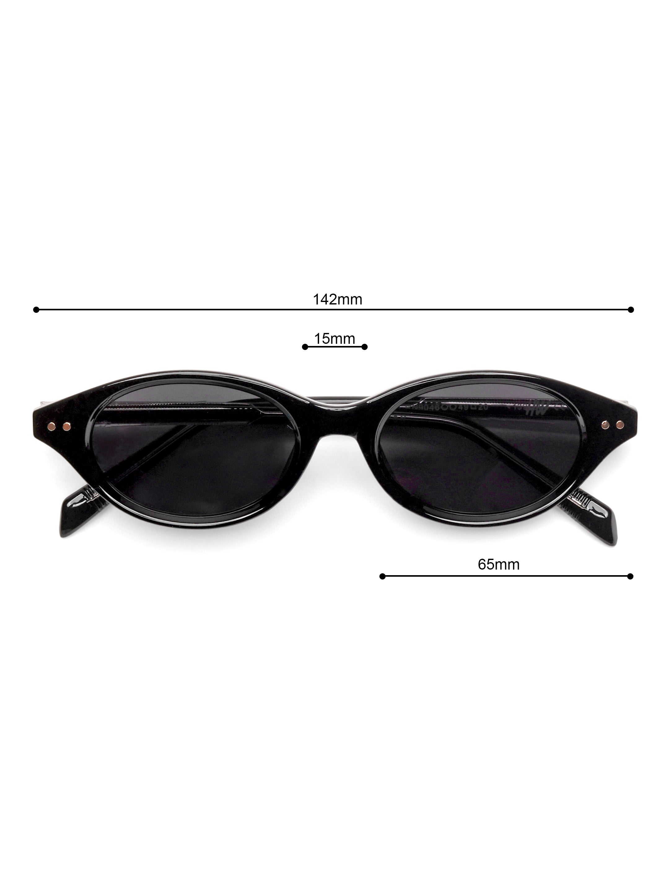Calista Oval Black UV Protected Womens Sunglasses