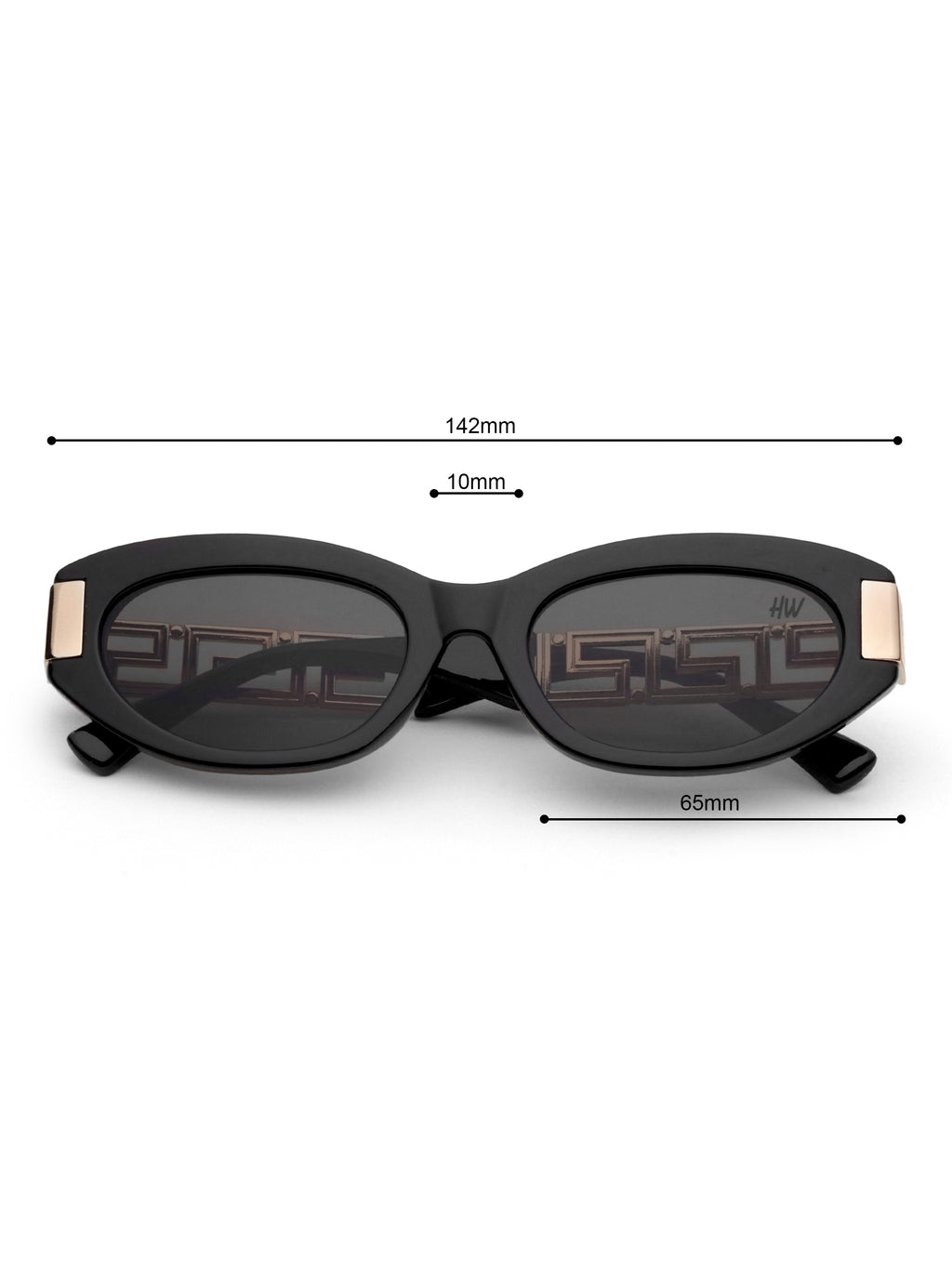 Serene Black Oval UV Protected Womens Sunglasses