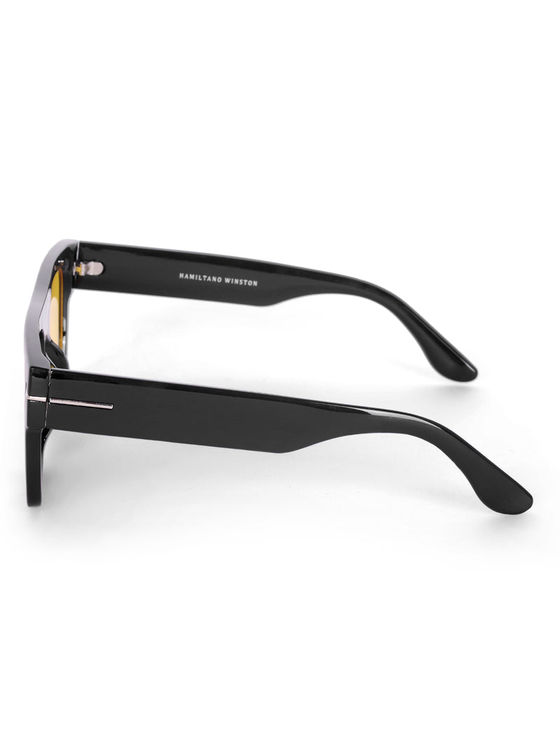 Men's Yellow Wayfarer Rectangular Sunglasses