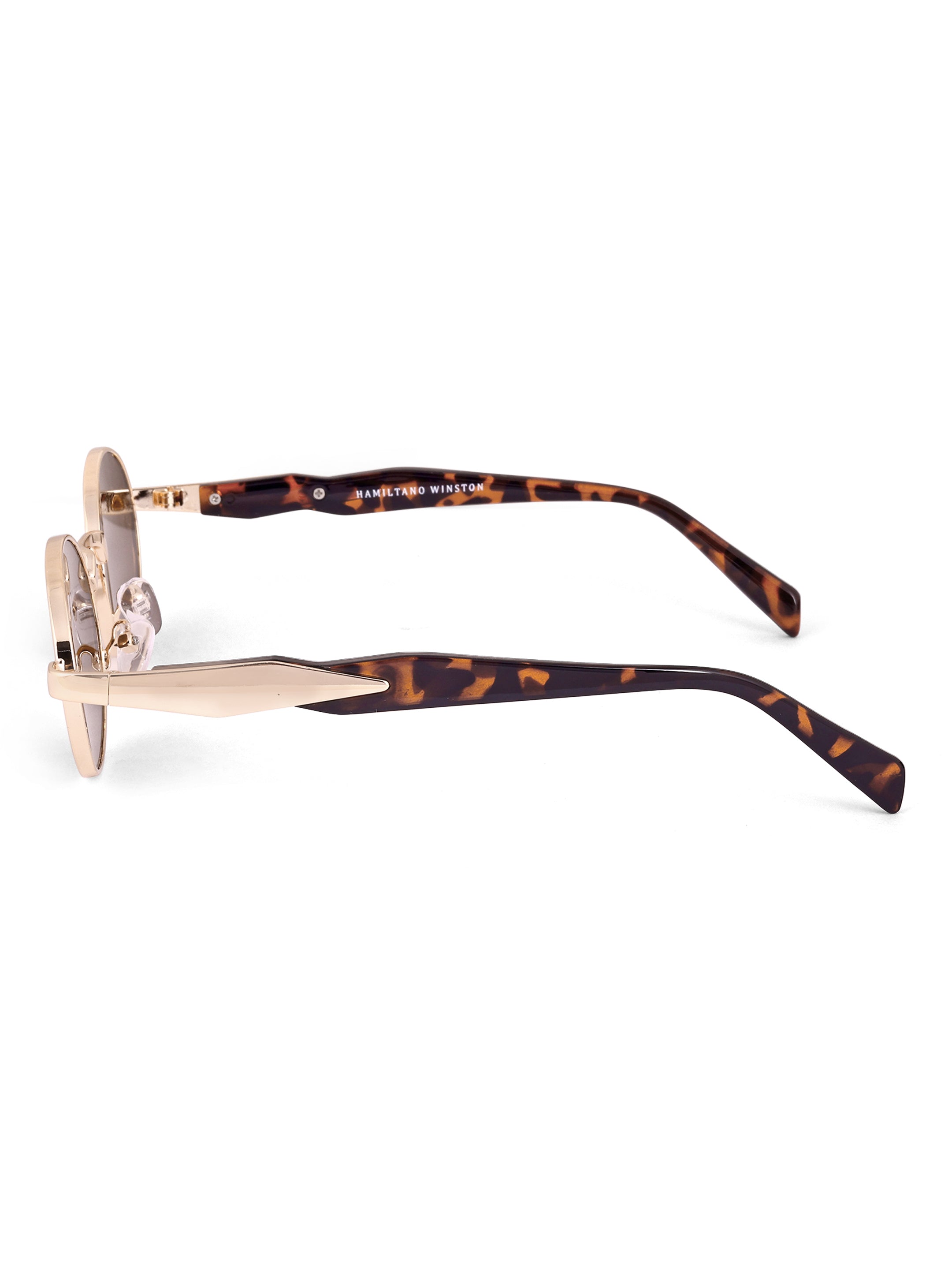 Women's Oval Golden Brown UV Protected Sunglasses