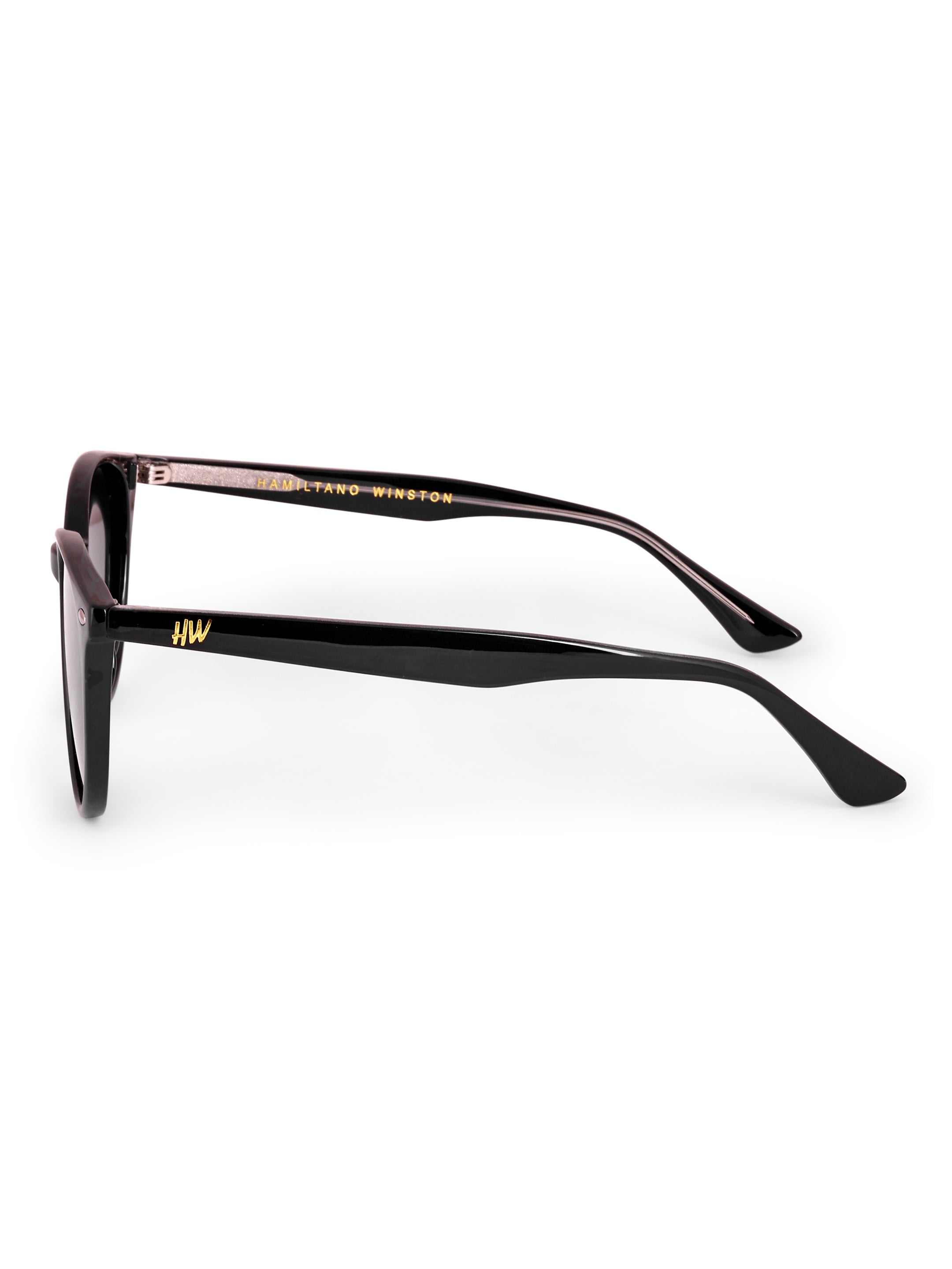 Women's Black Oval UV Protected Sunglasses