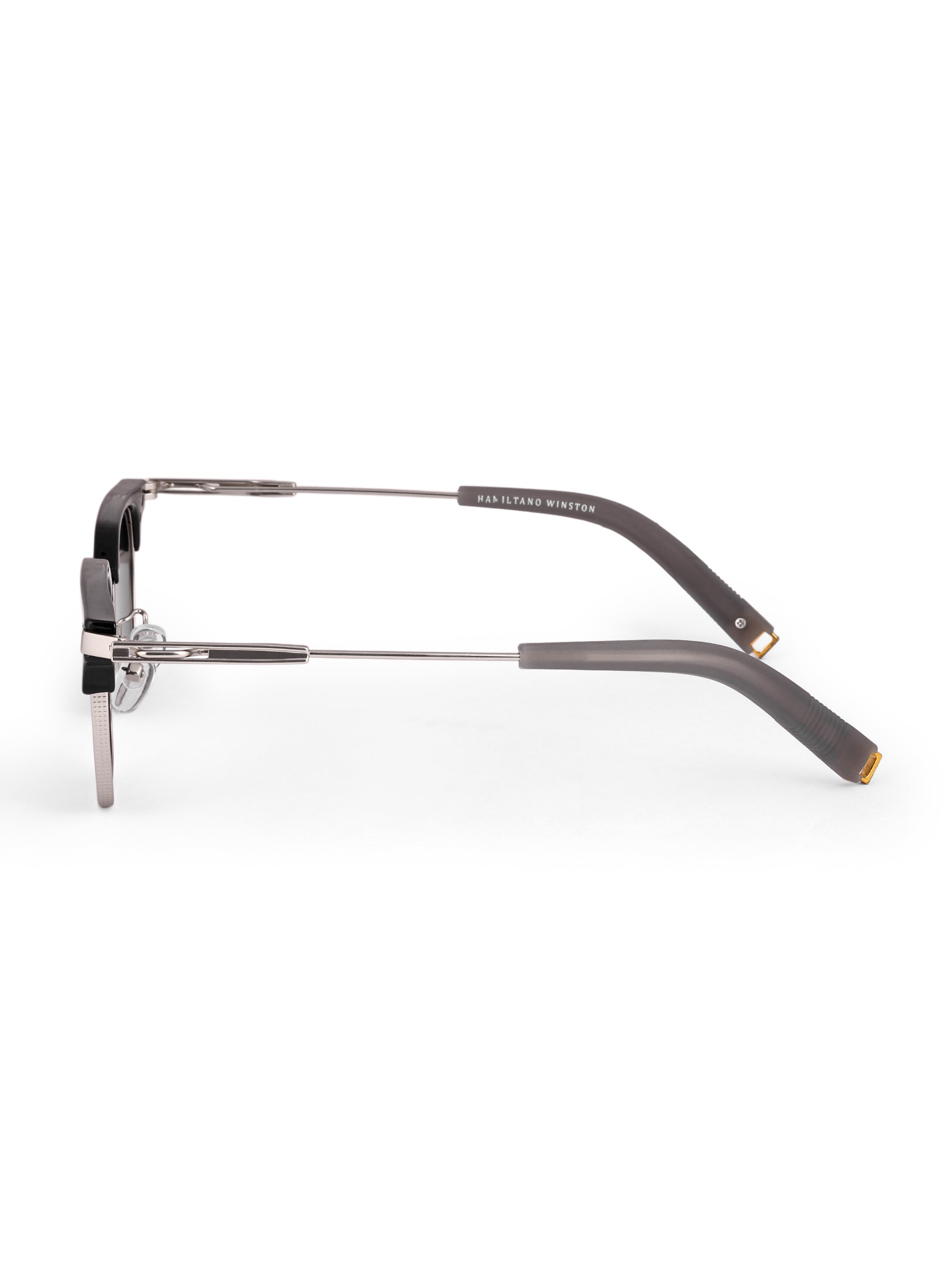 Men's Silver Black Clubmaster UV Protected Sunglasses