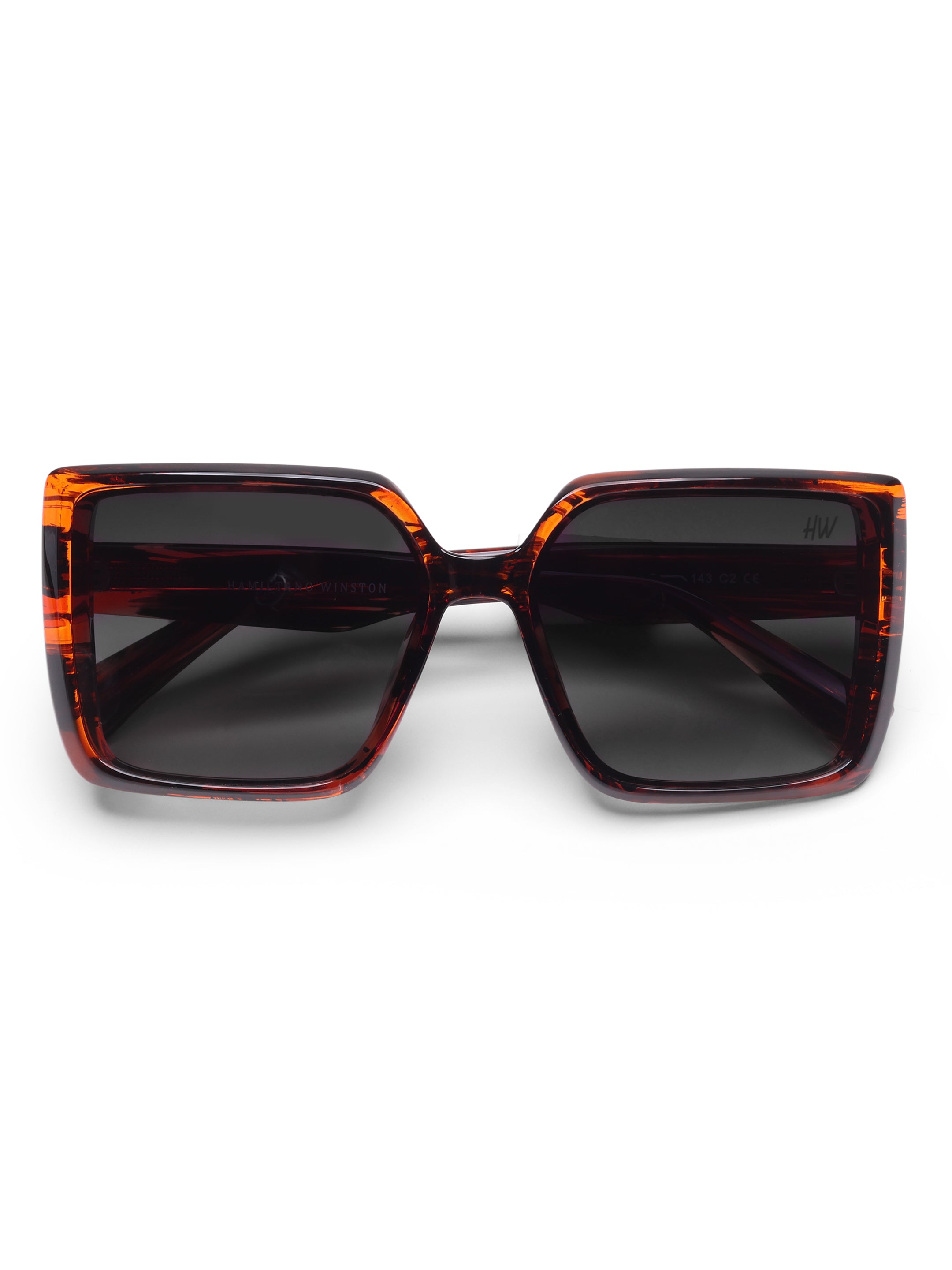 Noelle Black Leopard Oversized Square UV Protected Womens Sunglasses