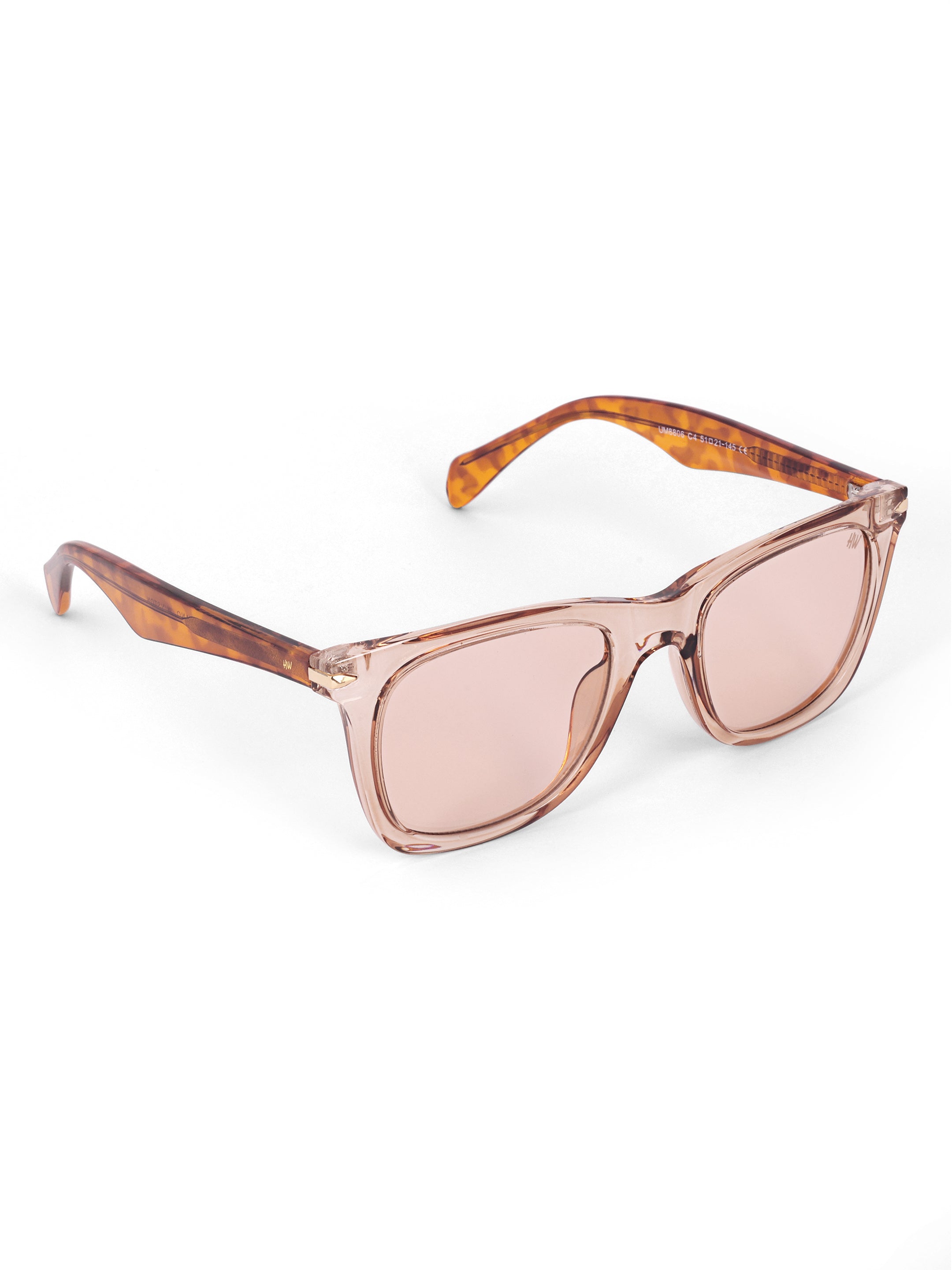 Women's Peach Rectangular Sunglasses