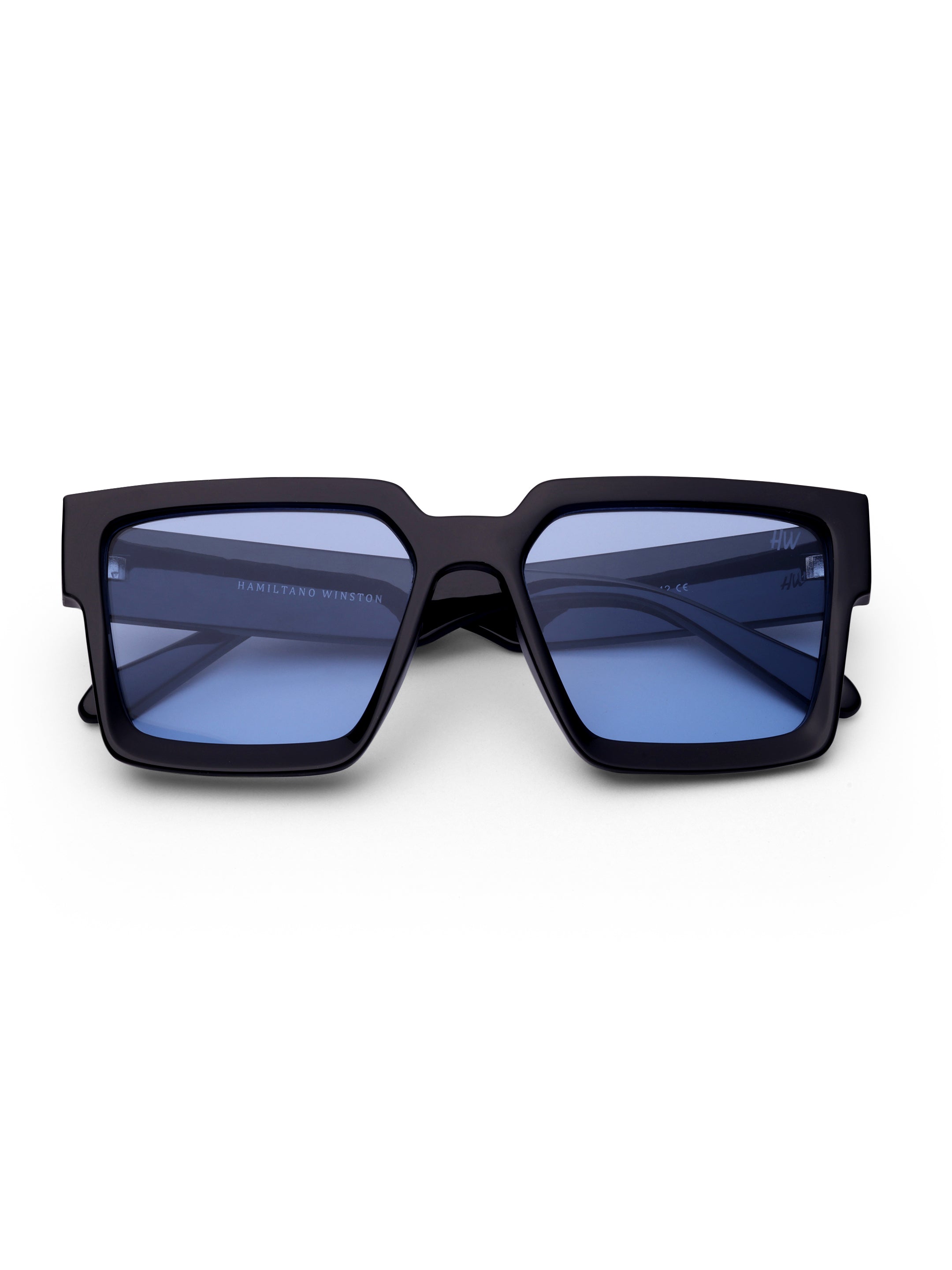 Men's UV Protected Black Blue Wayfarer Rectangular Sunglasses