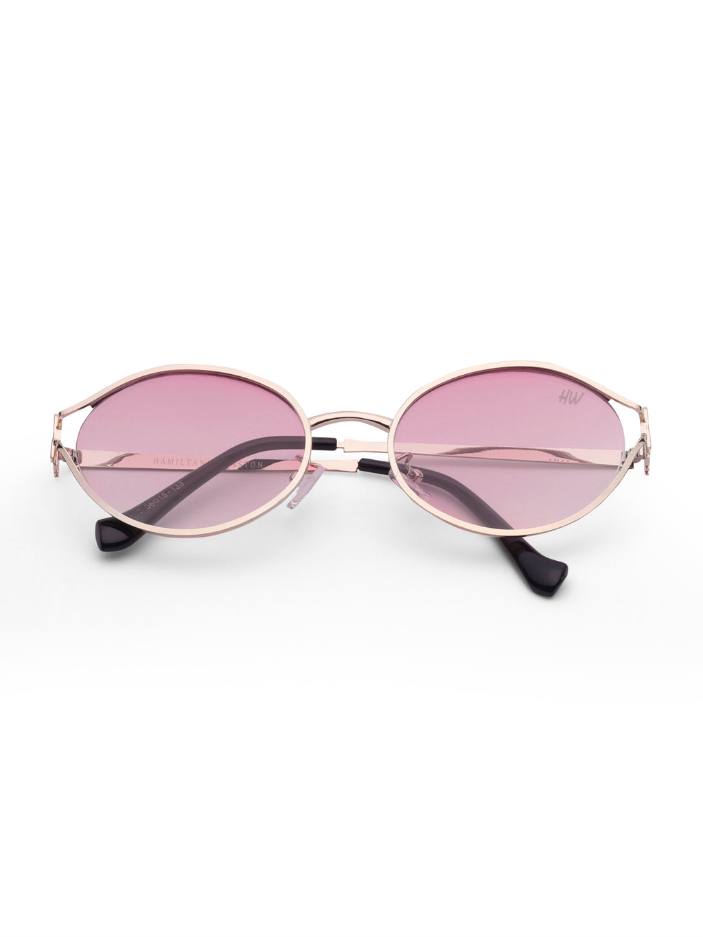 Women's Gold Pink Oval Sunglasses