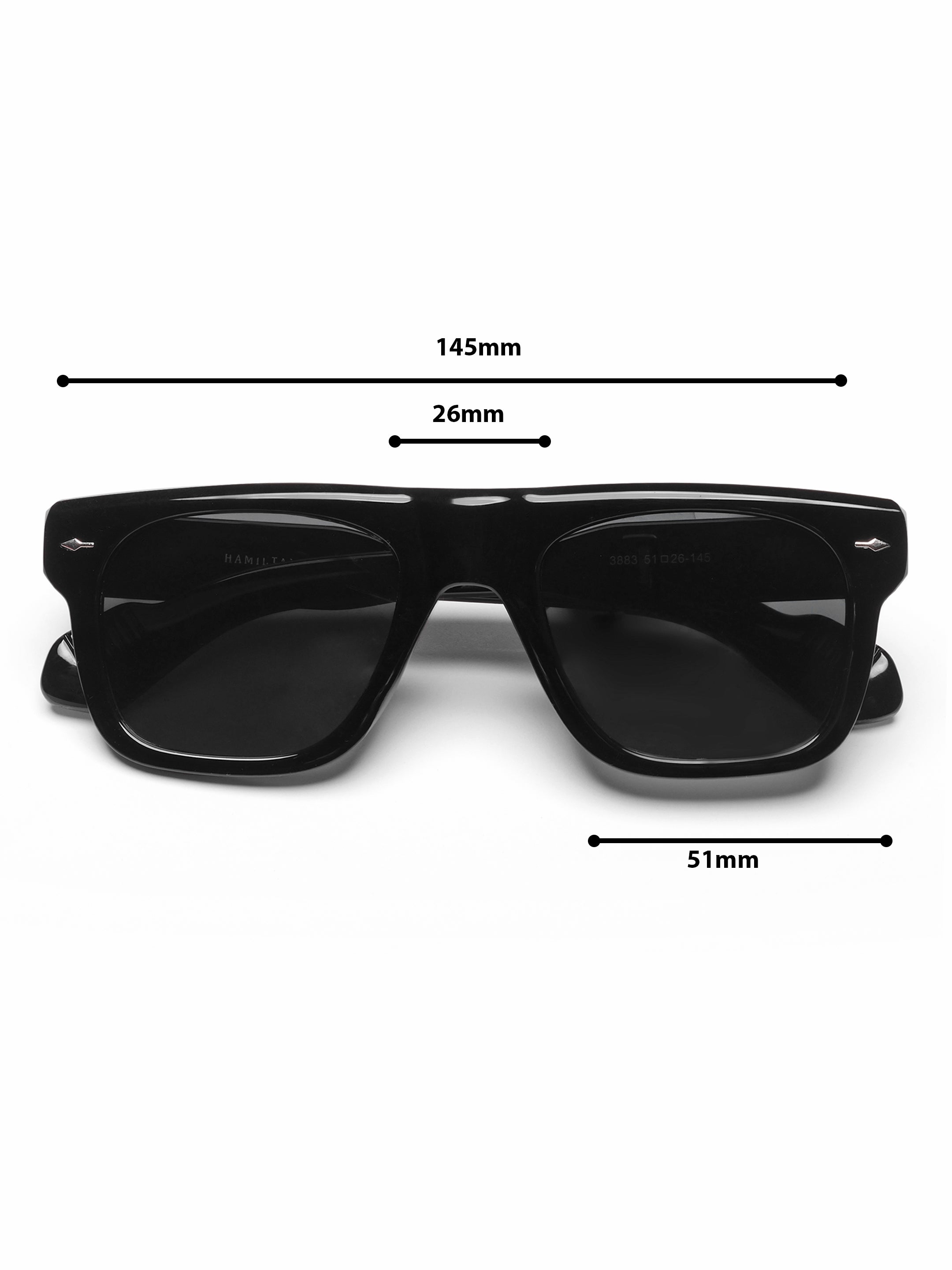 Novar Black Wayfarer Mens Sunglasses