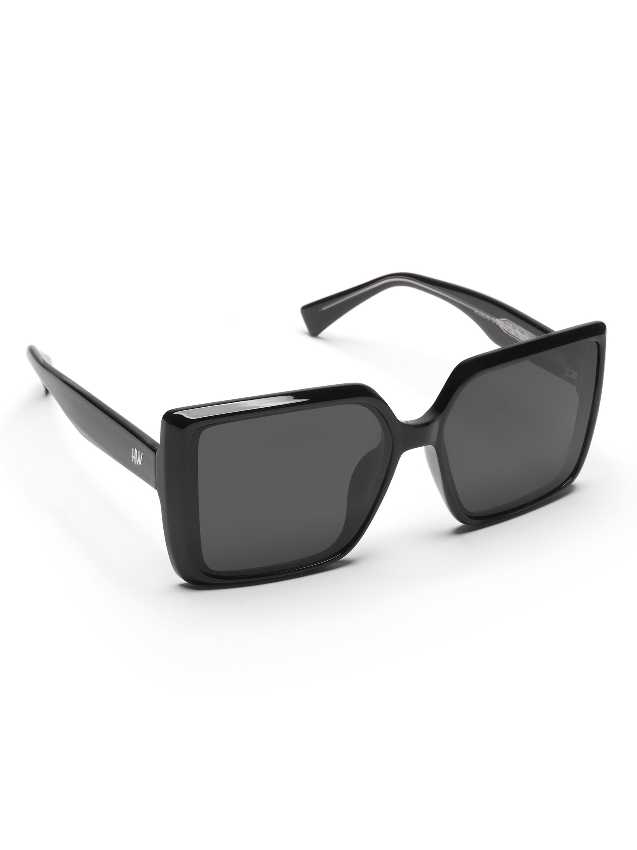 Verona Black Oversized Square Black UV Protected Womens Sunglasses