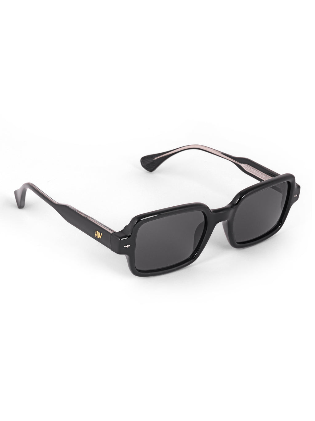 Women's Black Rectangular Sunglasses
