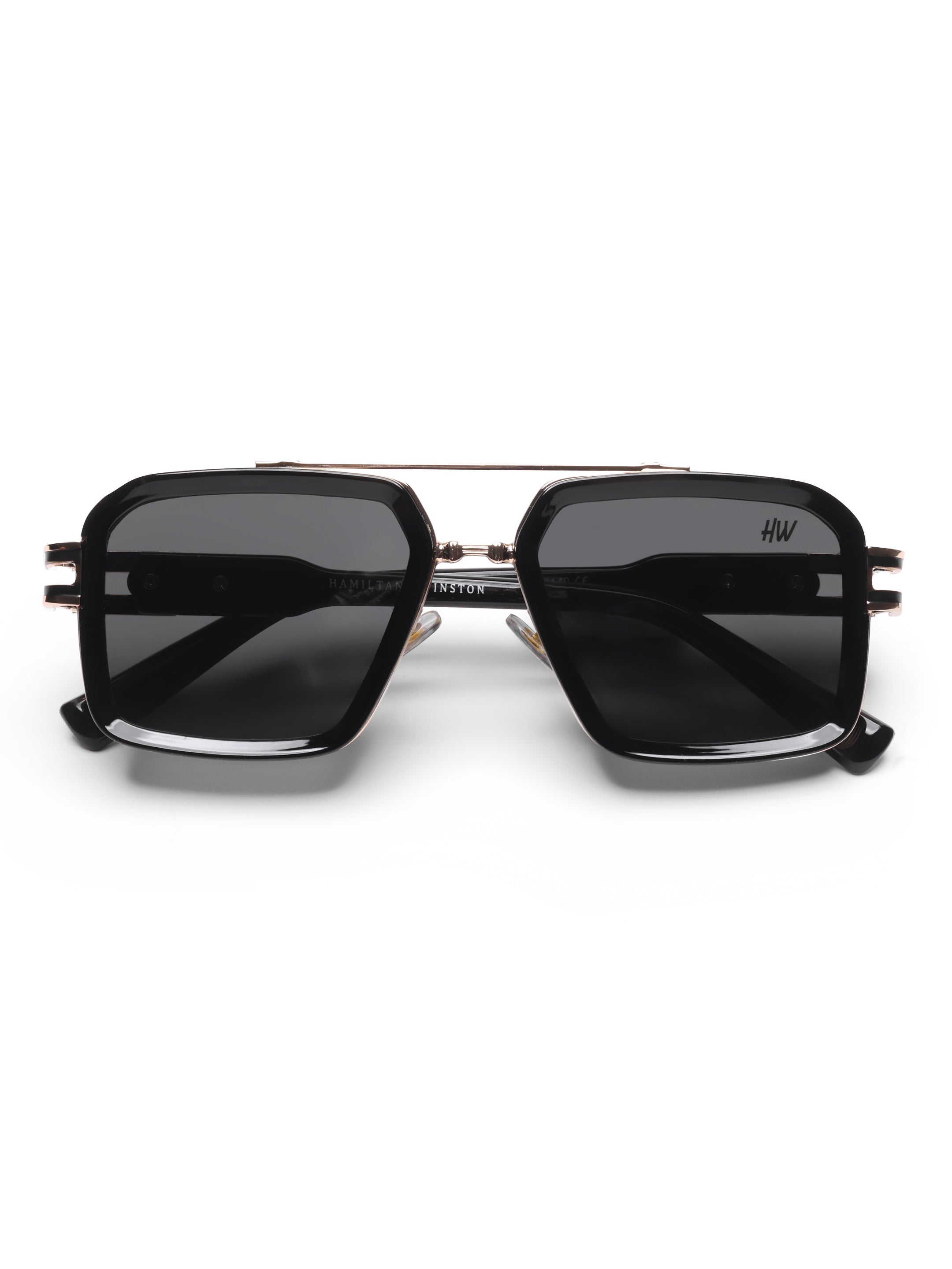 Alvero Black Wayfarer Mens Sunglasses