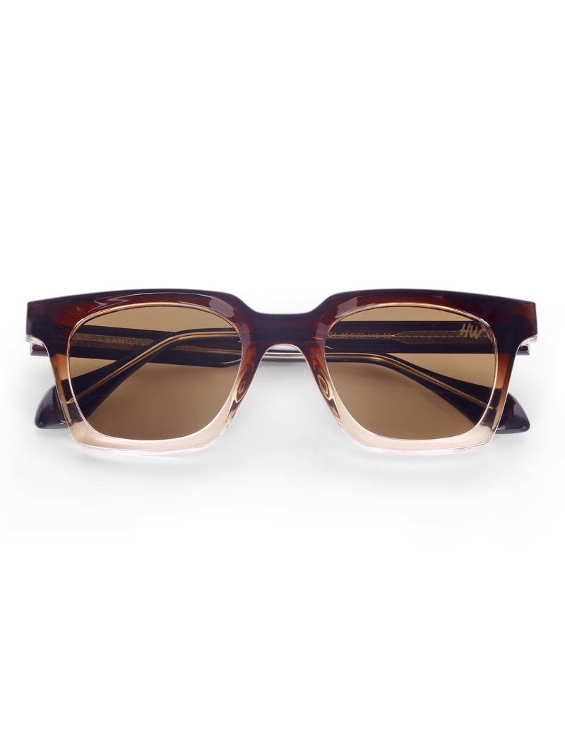 Women's Brown UV Protected Rectangular Sunglasses