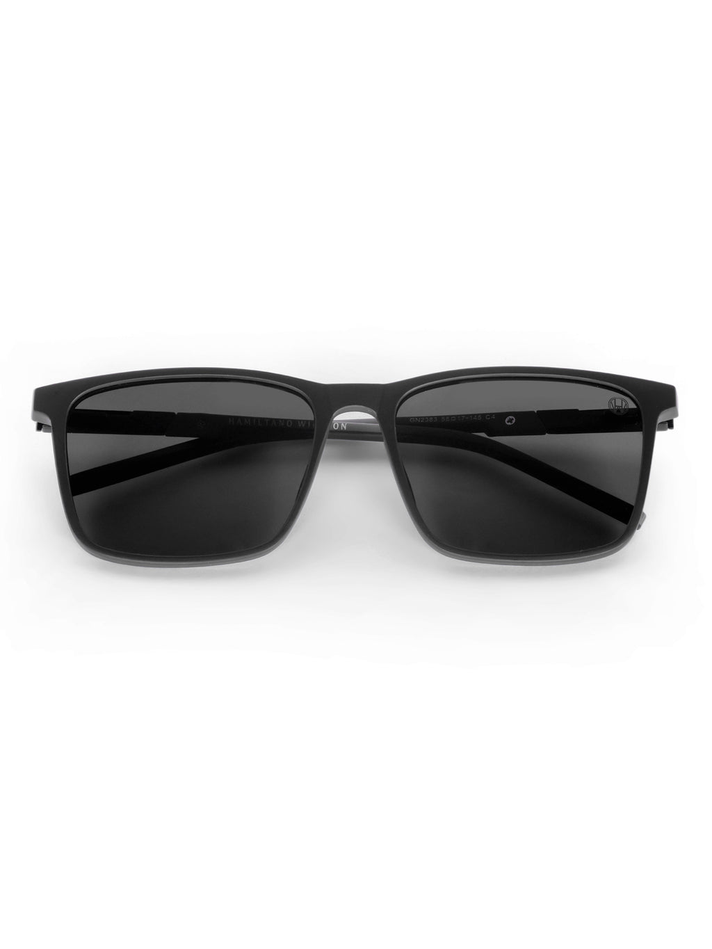 Men's Black Polarized Wayfarer Rectangular Sunglasses
