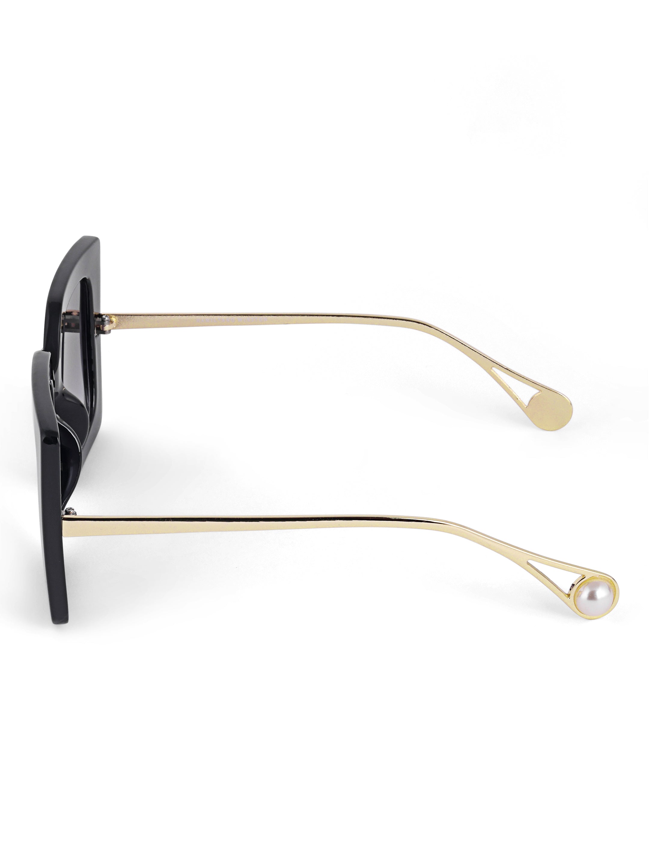 Women Oversize Square Black UV Protected Sunglasses
