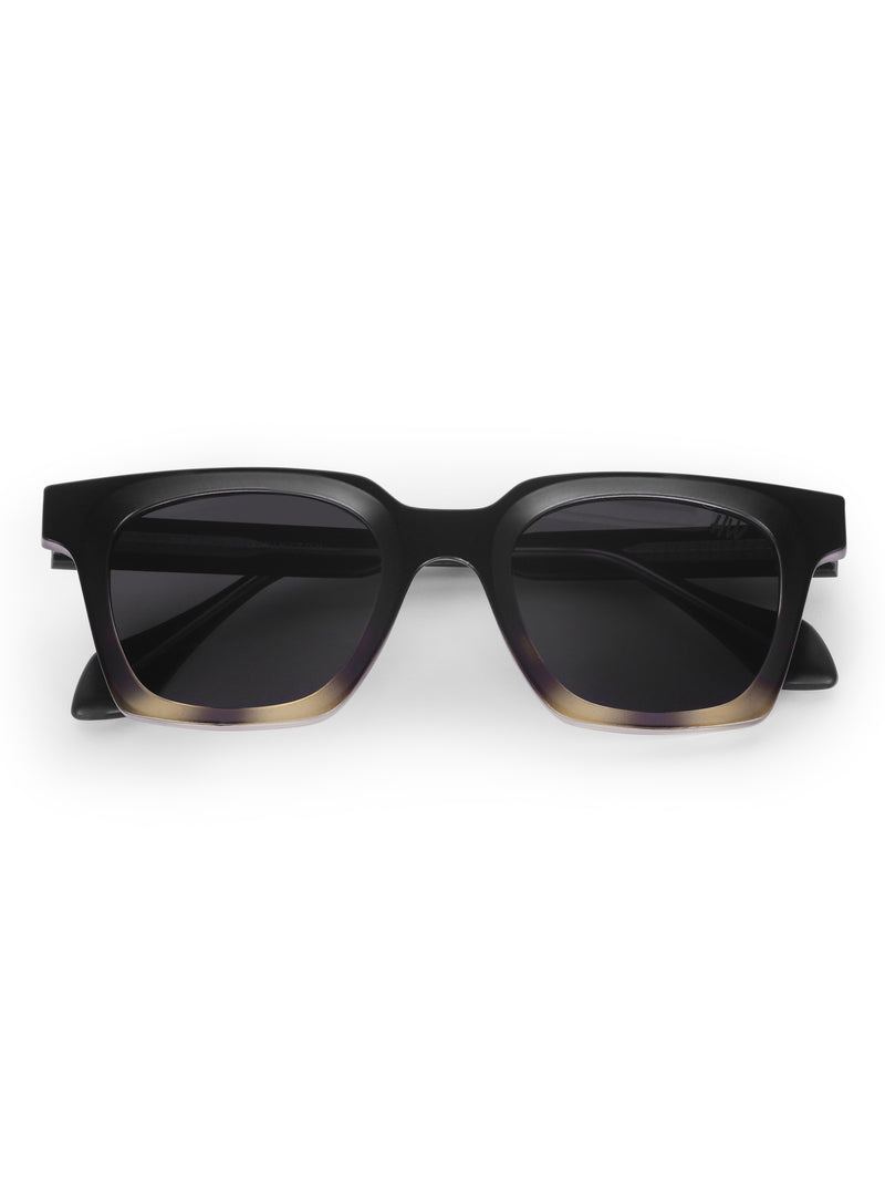 Women's Black Rectangular Sunglasses