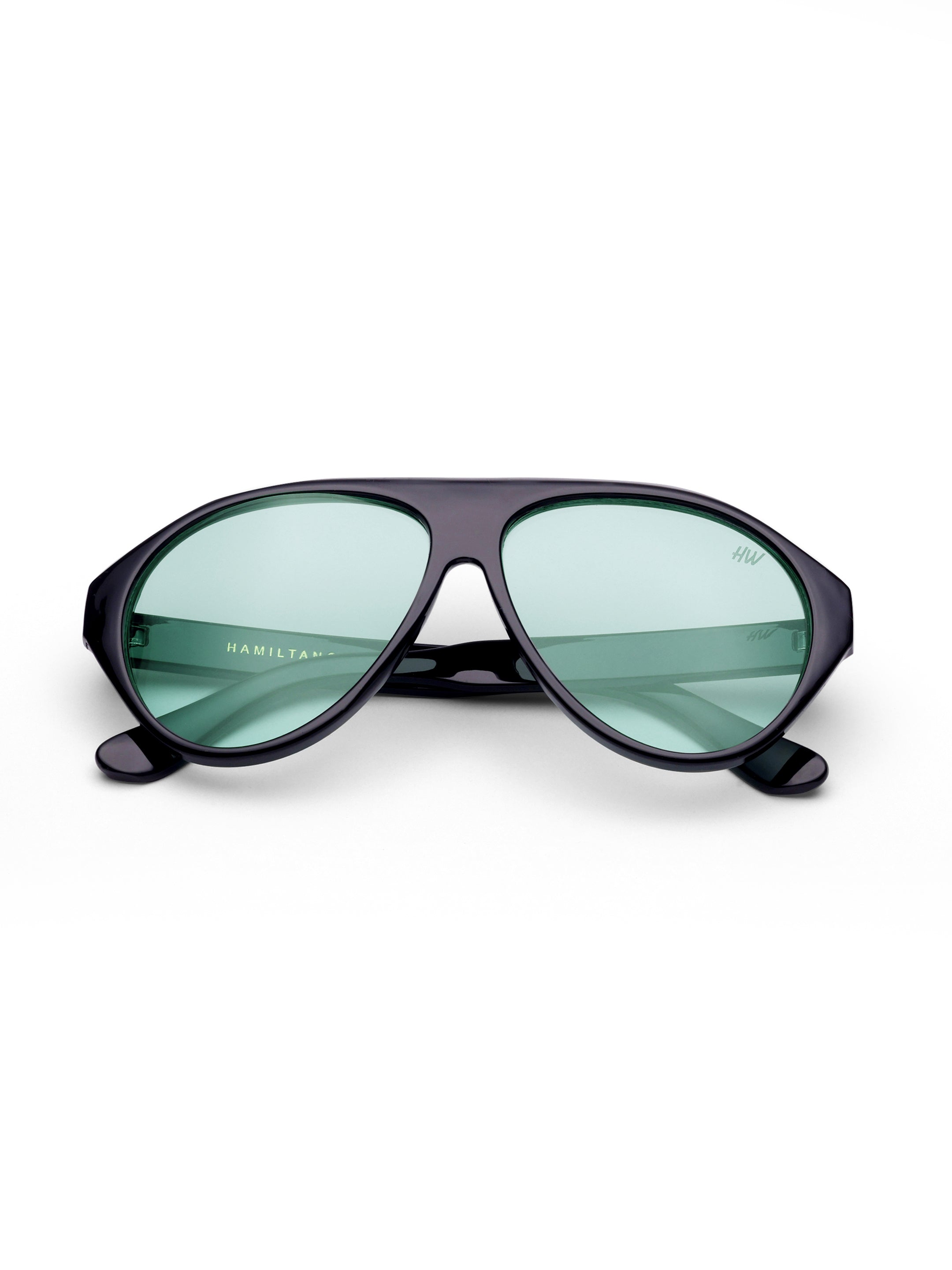 Men's UV Protected Gold Green Aviator Sunglasses