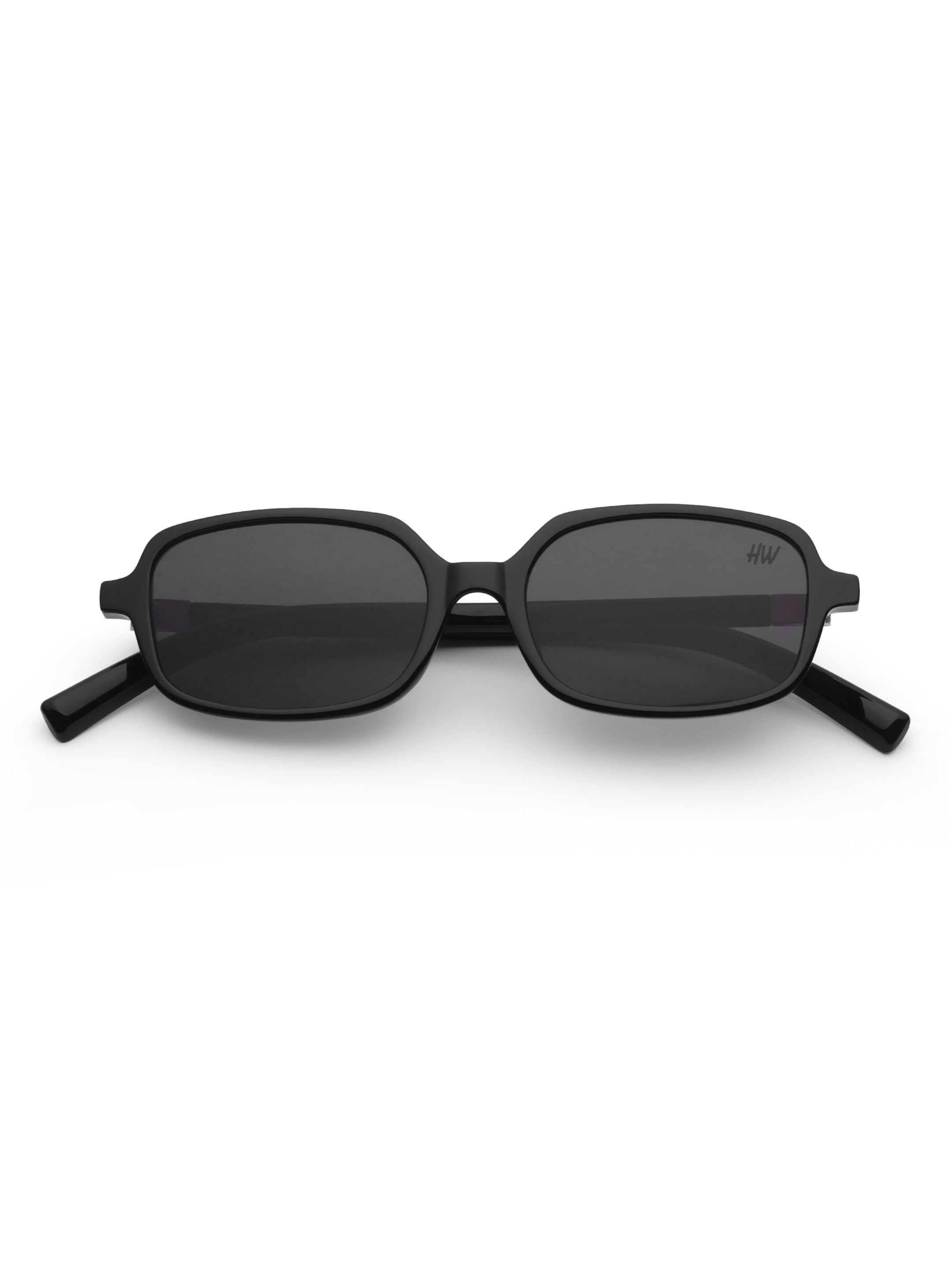 Women's Small Rectangle Black Sunglasses