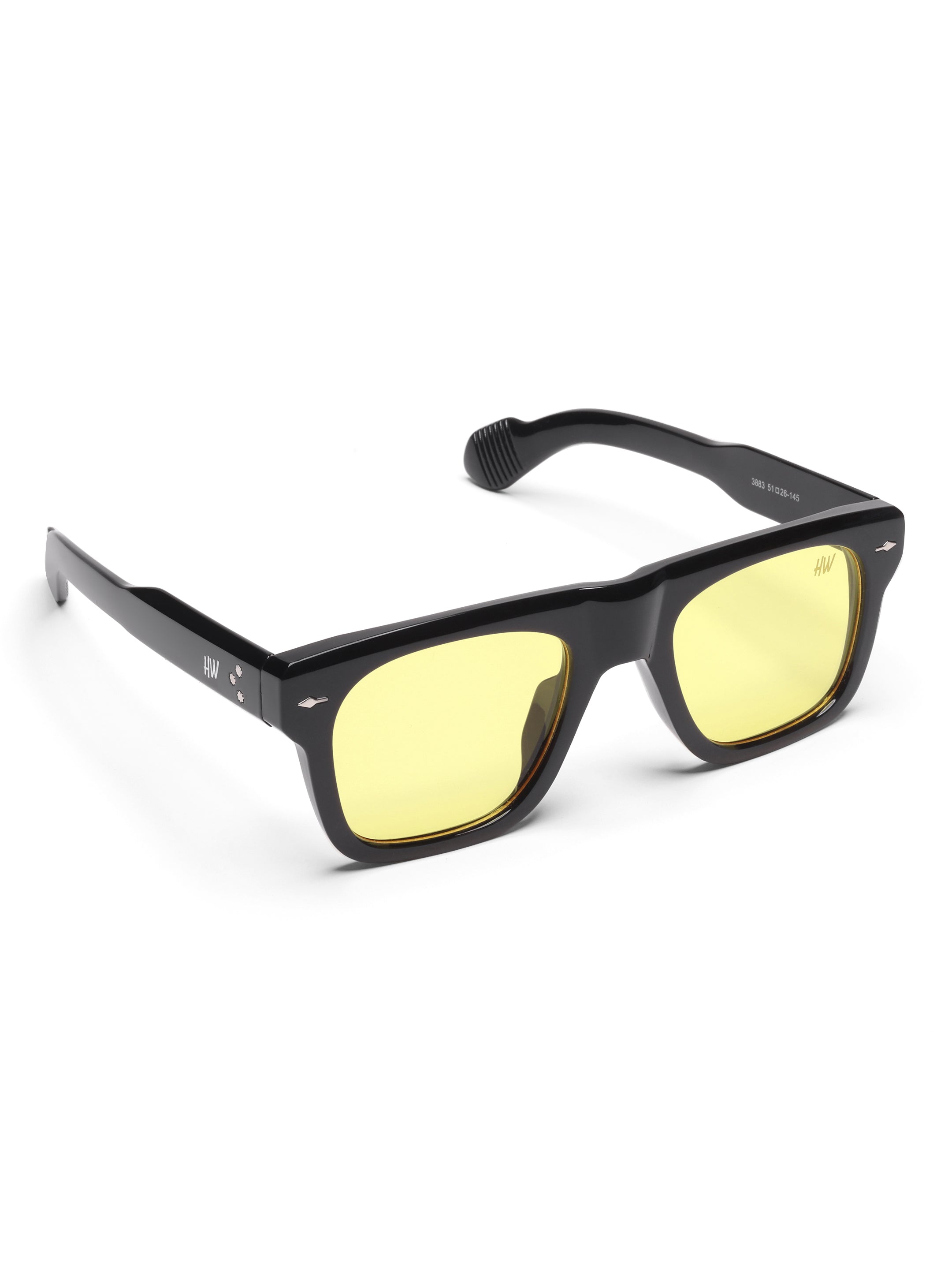 Kaelis Yellow Wayfarer Mens Sunglasses