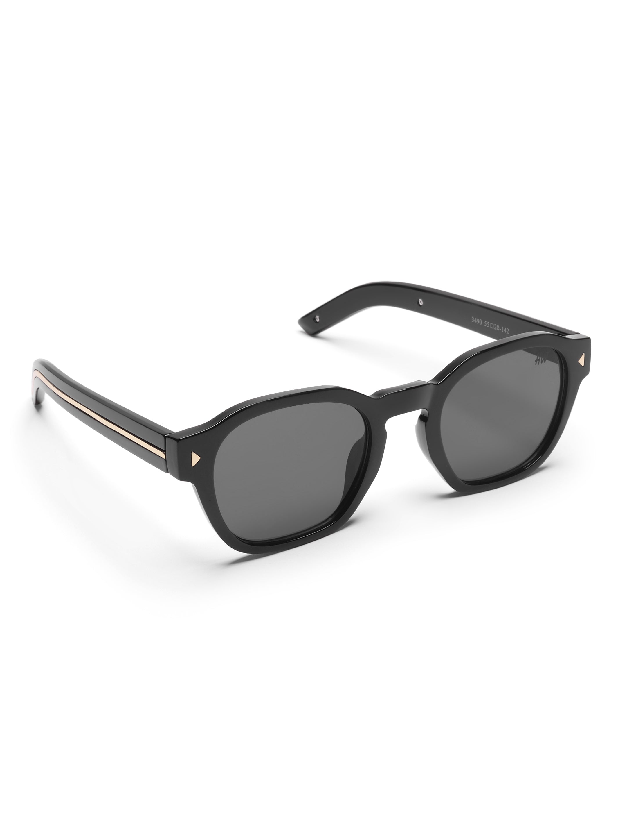 Valen Black Round Mens Sunglasses