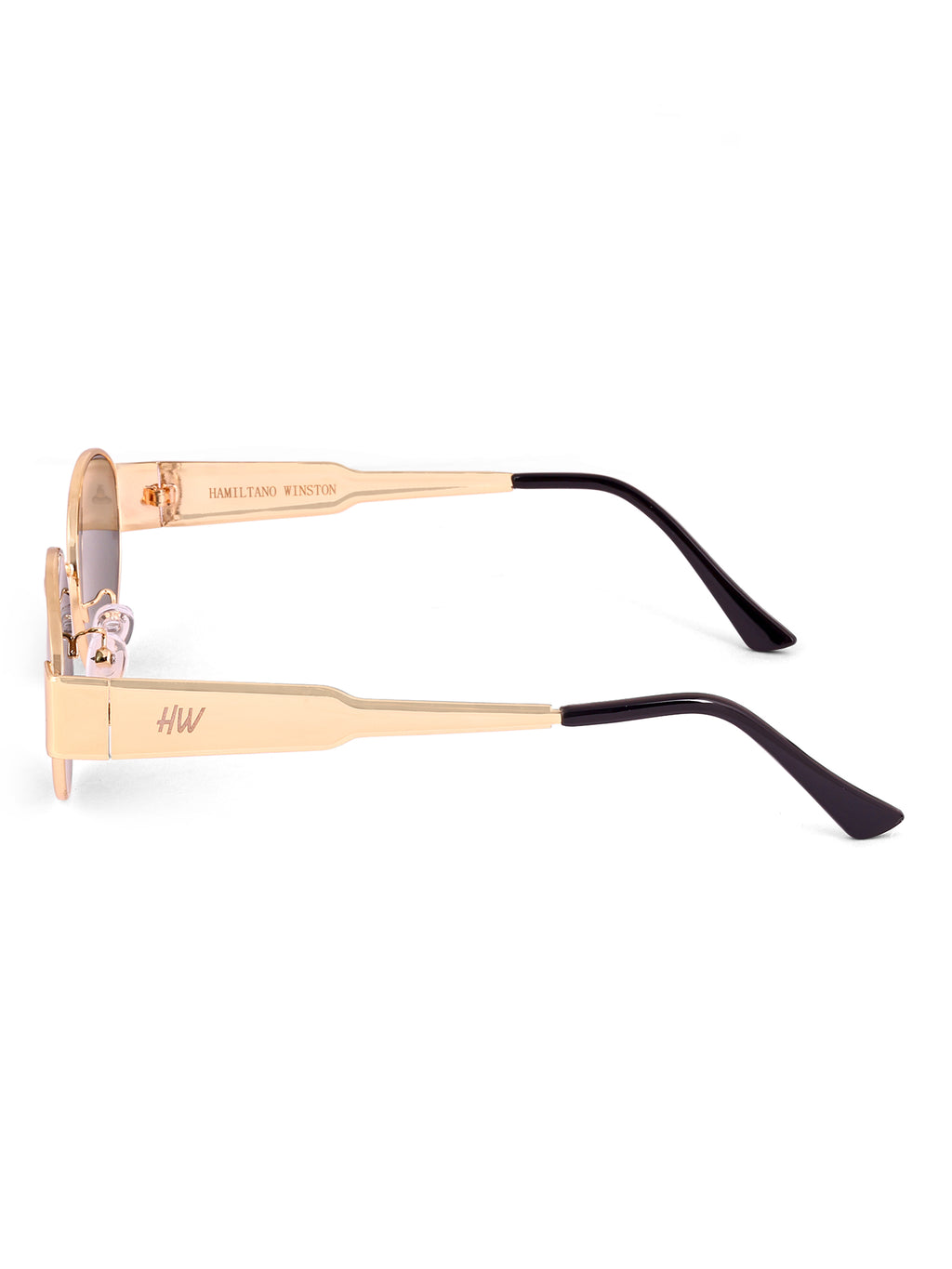 Women's Oval Golden Green UV Protected Sunglasses