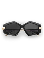 Women's Black Golden UV Protected Oversized Sunglasses