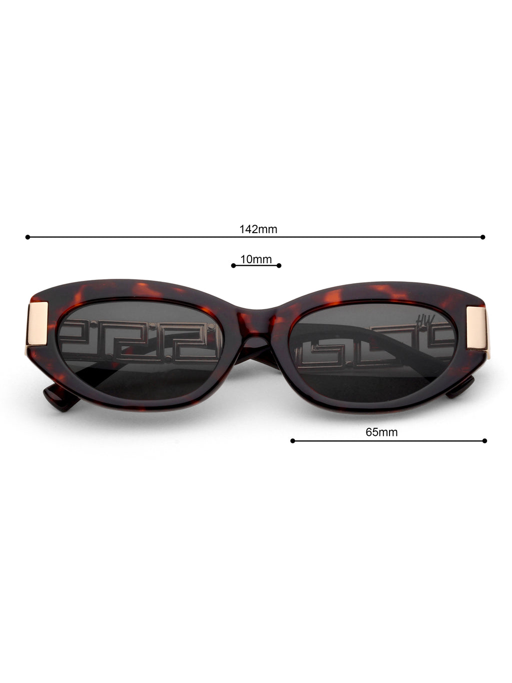 Alina Black Oval Leopard UV Protected Womens Sunglasses