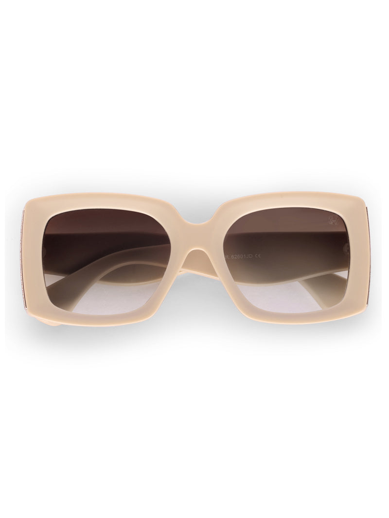 Women's Polarized Brown Rectangular Oversized Sunglasses