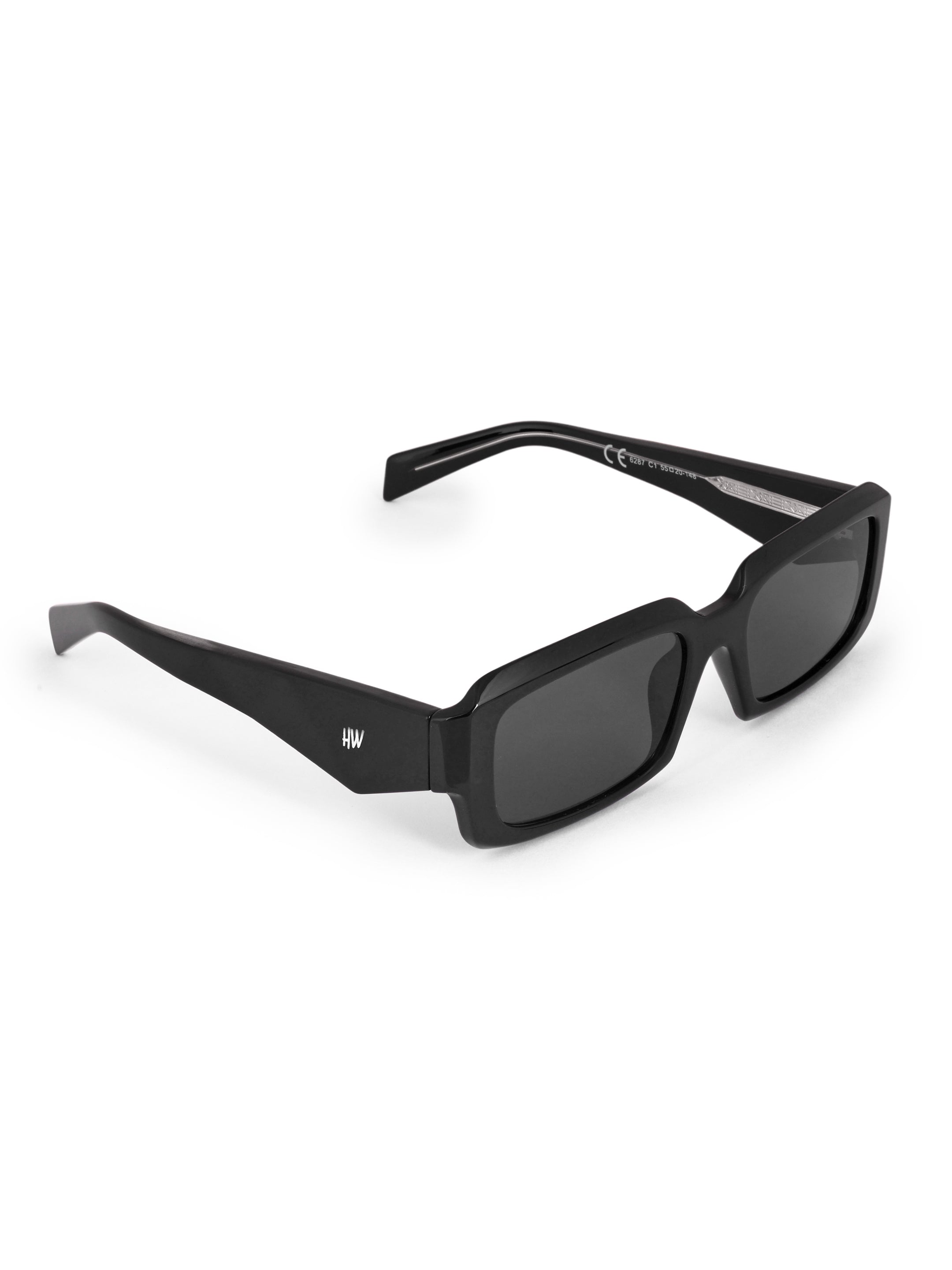 Men's Rectangular Black Sunglasses