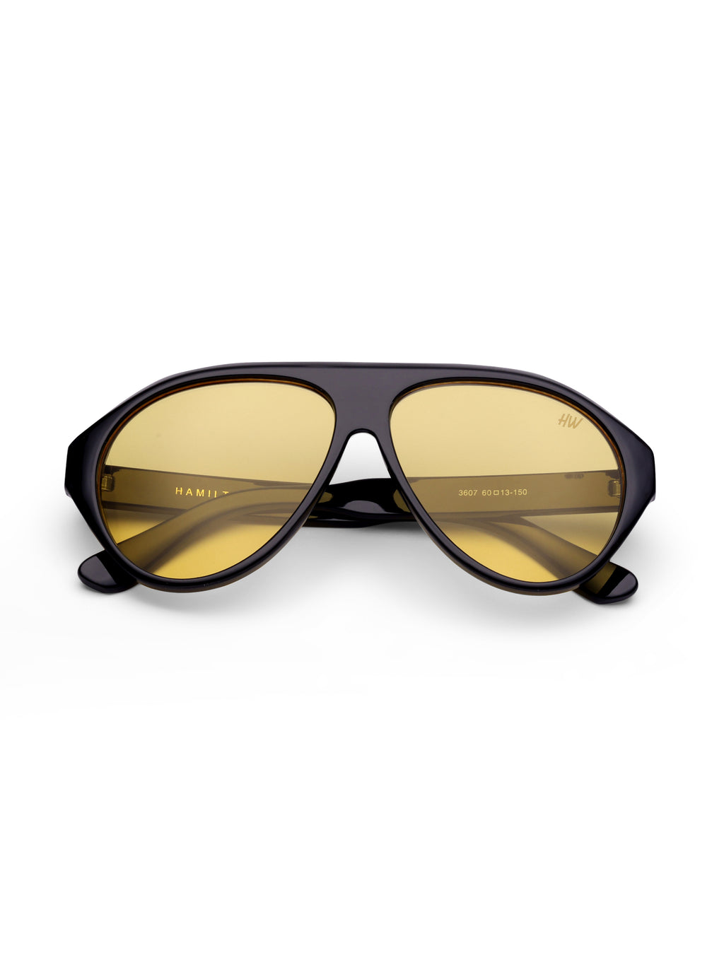 Men's Black Yellow Aviator UV Protected Sunglasses