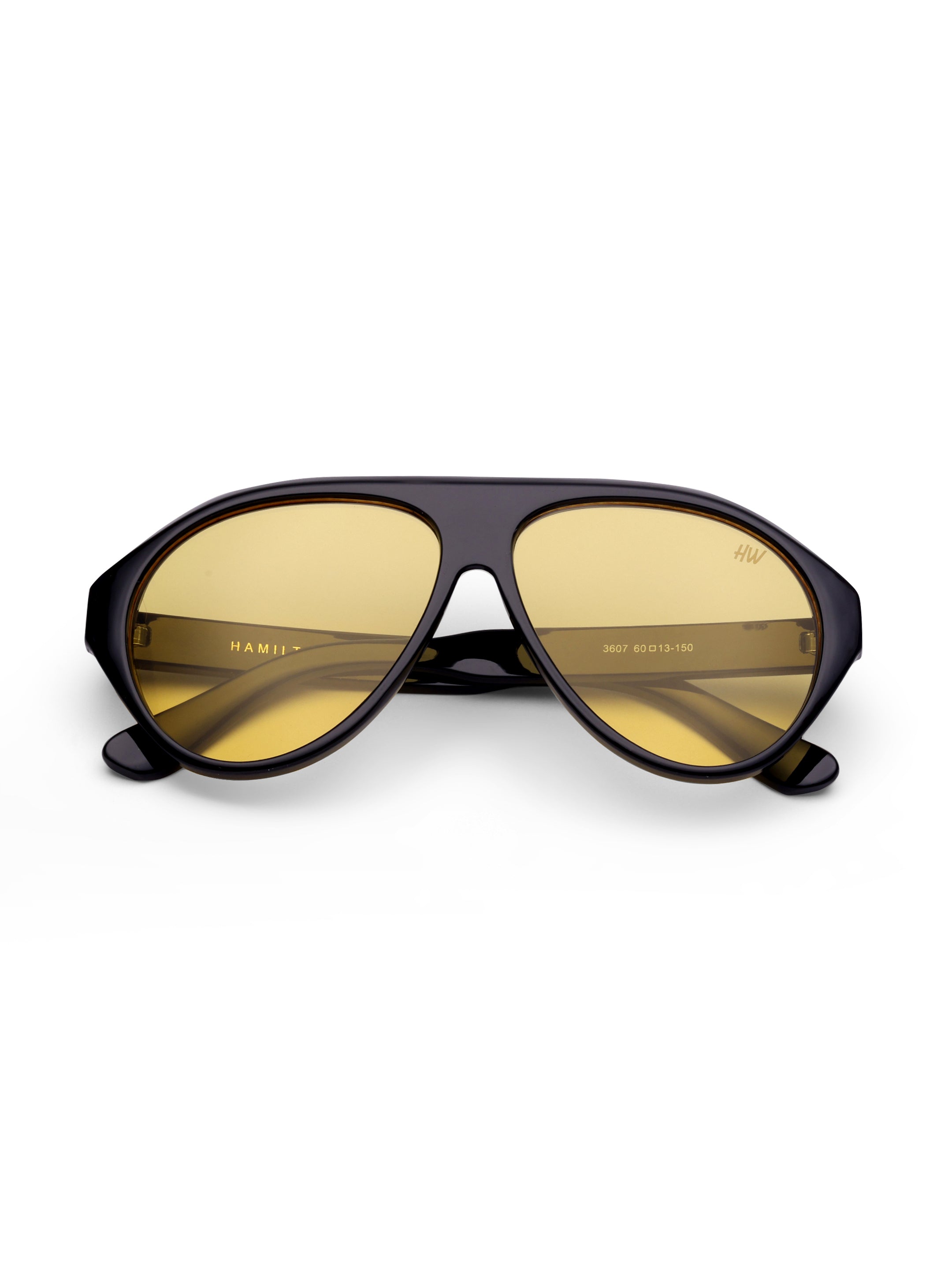 Men's Black Yellow Aviator UV Protected Sunglasses