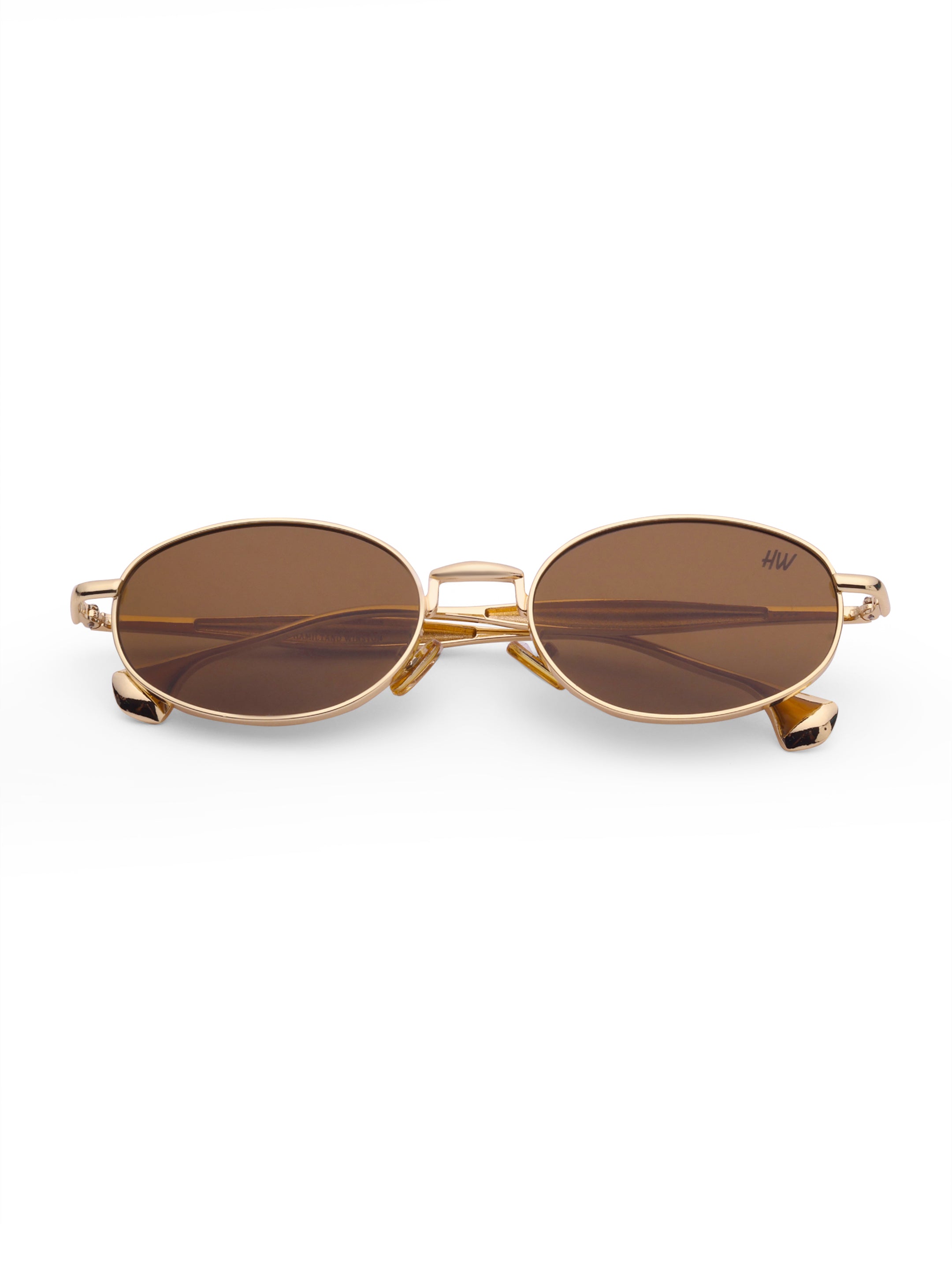 Women's Gold Brown Sunglasses