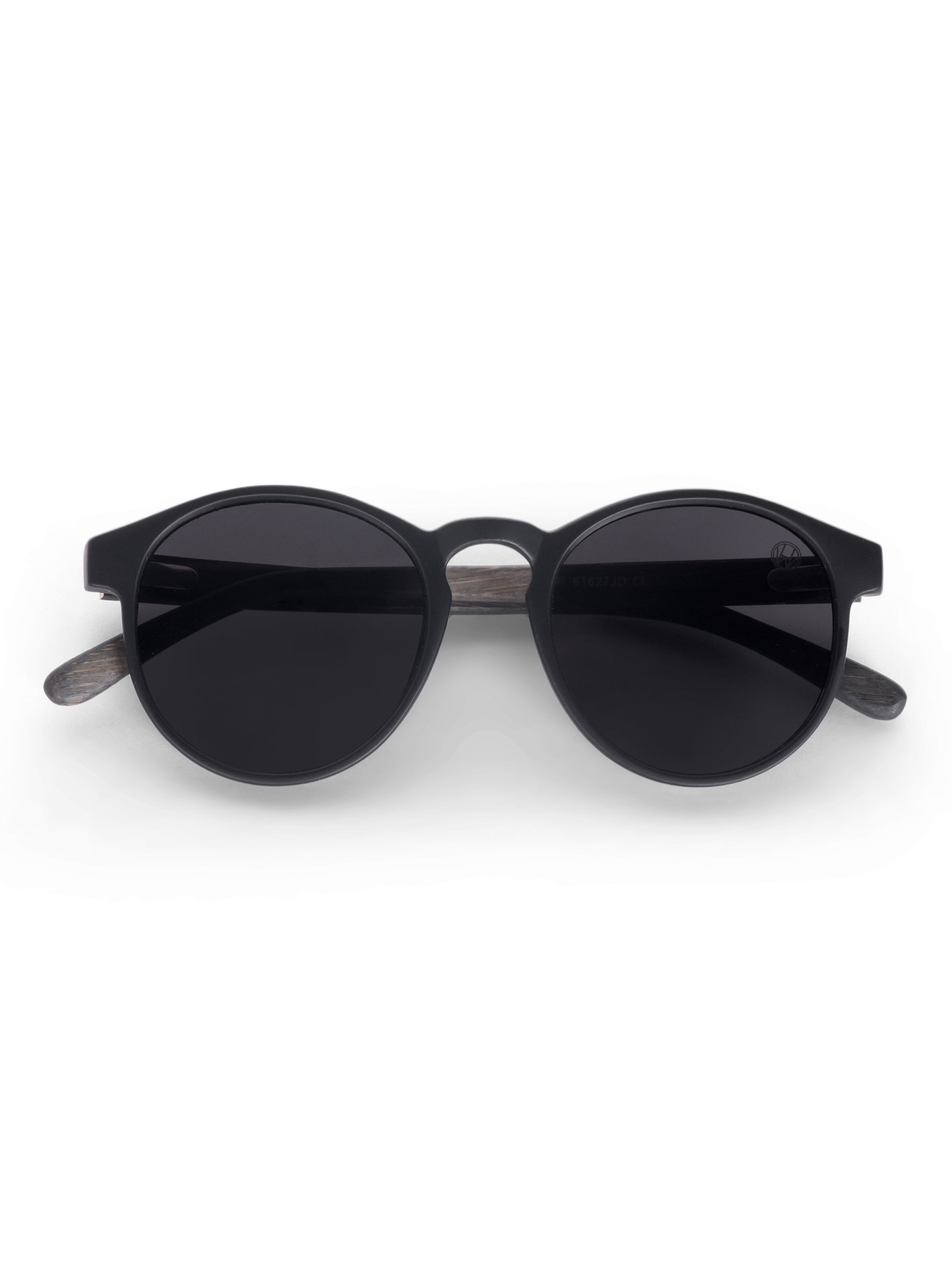 Men's Polarized Round Wooden Look Sunglasses