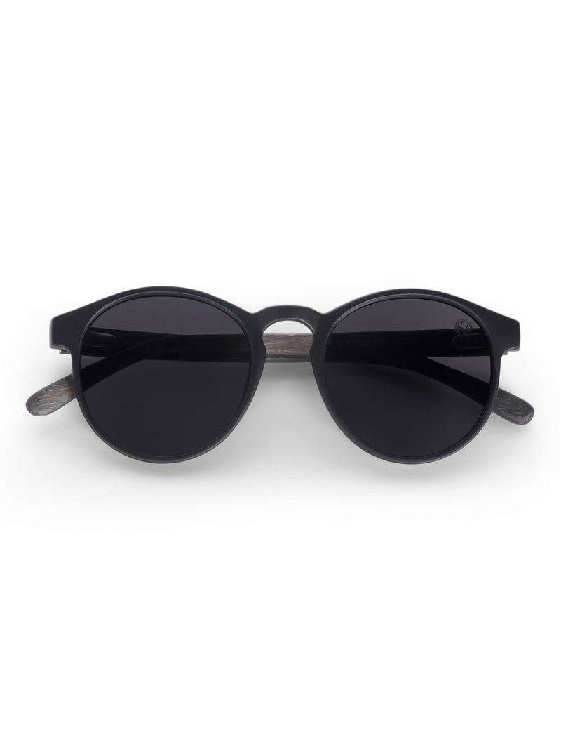 Men's Polarized Round Wooden Look Sunglasses