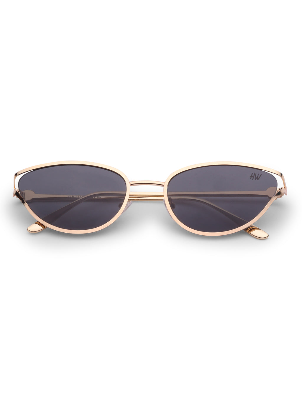 Women's Gold Black Cat Eye Sunglasses