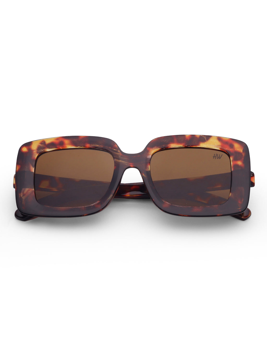 Women's Leopard Brown Sqaure Oversize Sunglasses