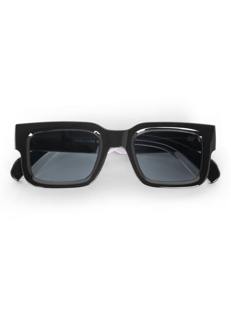 Men's Full Black UV Protected Wayfarer Rectangular Sunglasses