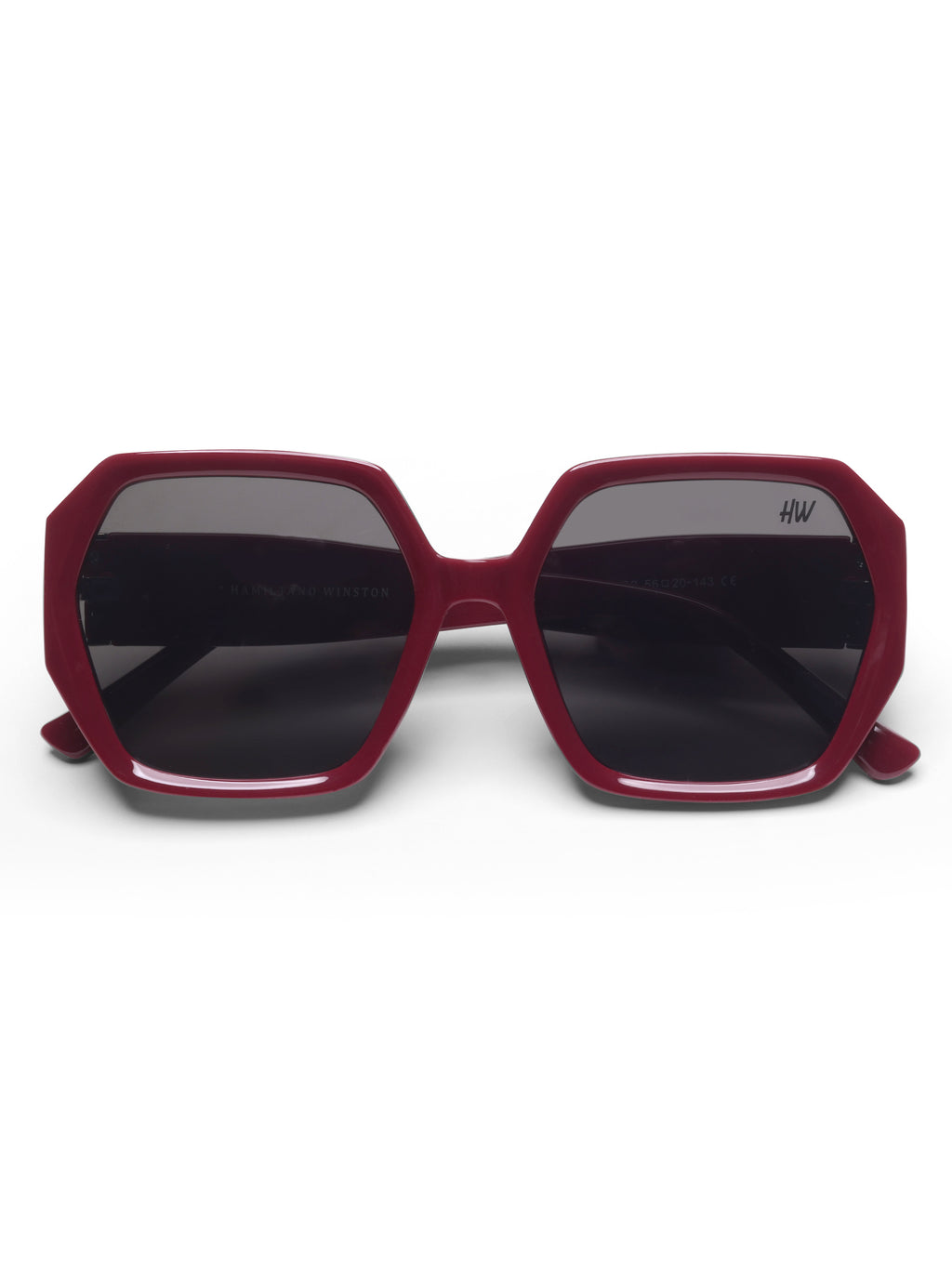 Liora Oversized Red Hexagon UV Protected Womens Sunglasses