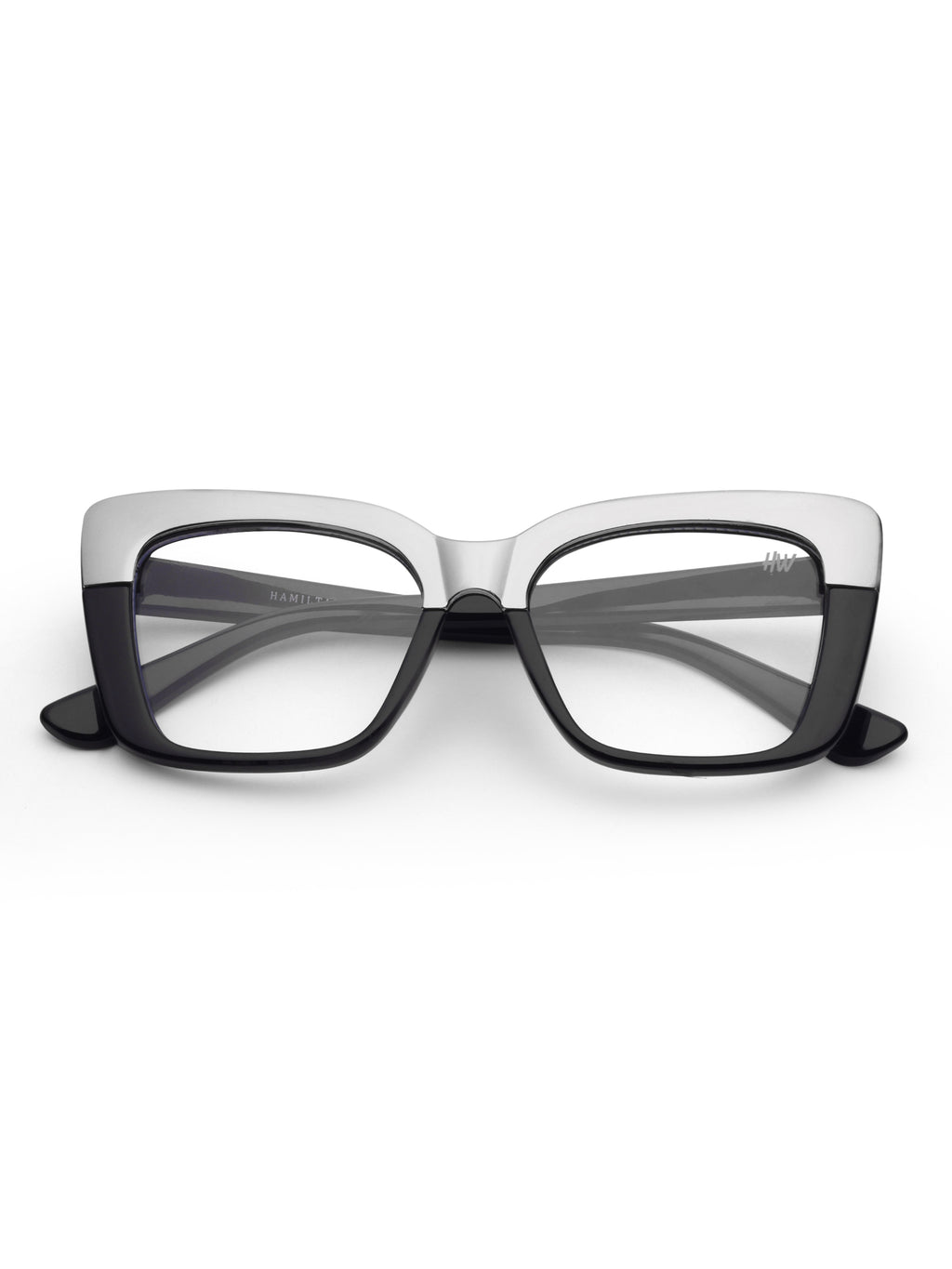 Women's Black Grey Rectangular Optical Frame