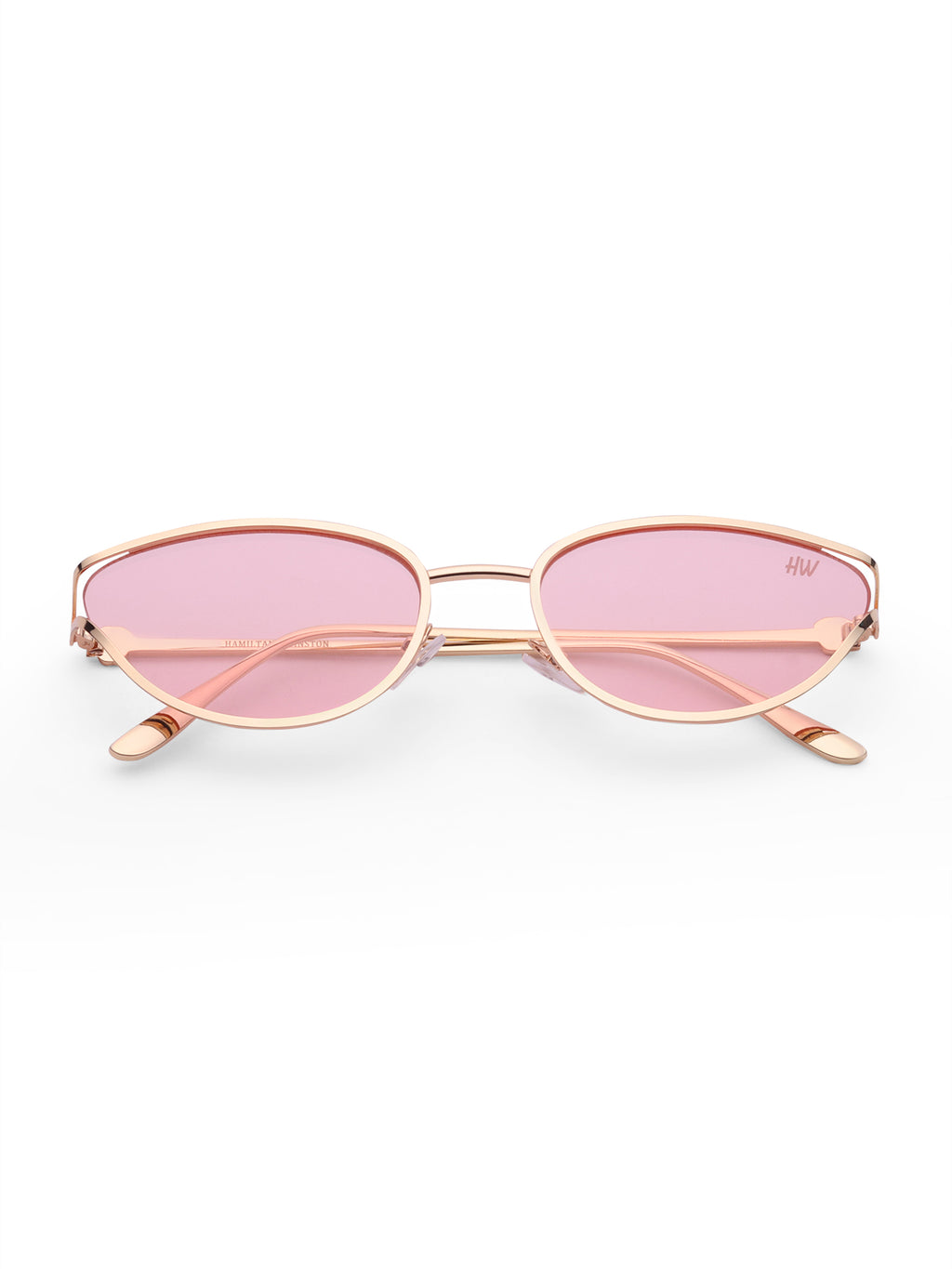 Women's Gold Pink Cat Eye Sunglasses