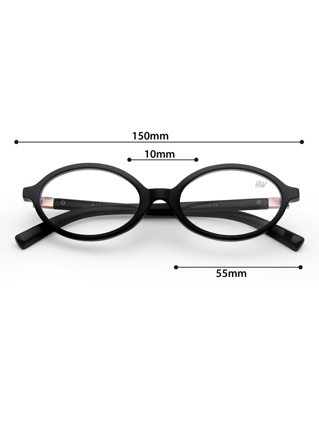 Women's Oval Optical Frame Black