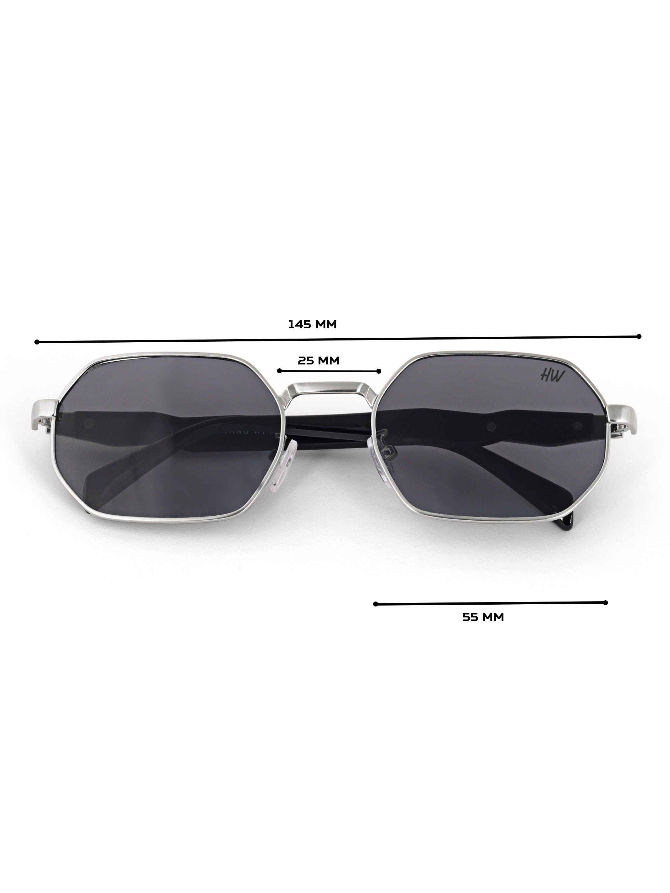 Men Hexagon Uv Protected Sunglasses Black