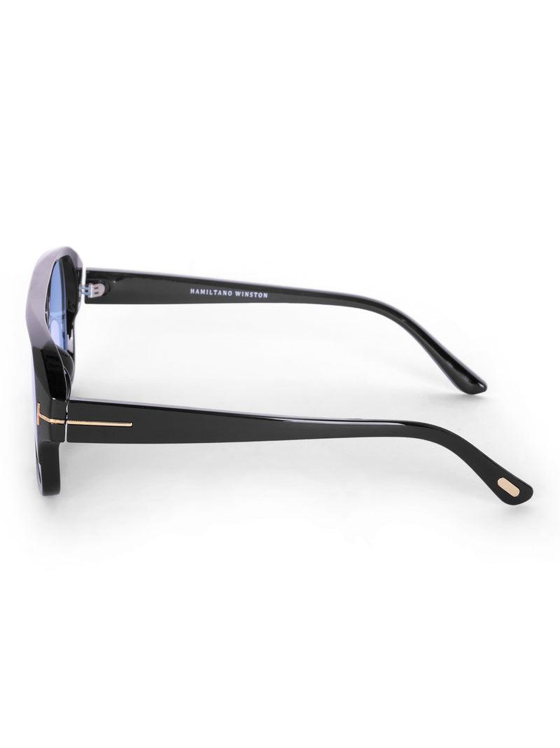 Men's Blue Wayfarer Rectangular Sunglasses