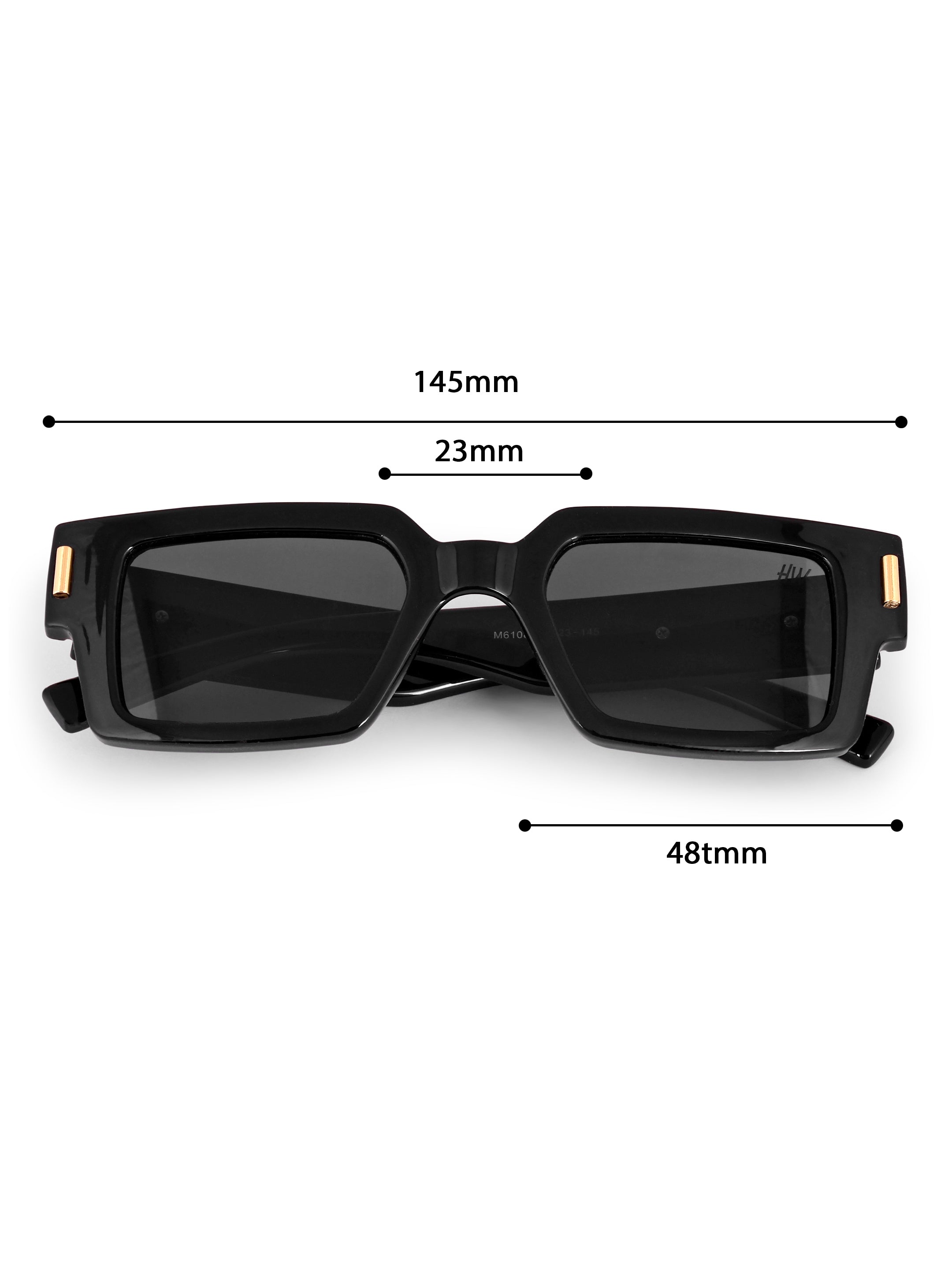 Men's Classic Golden Black Wayfarer UV Protected Sunglasses