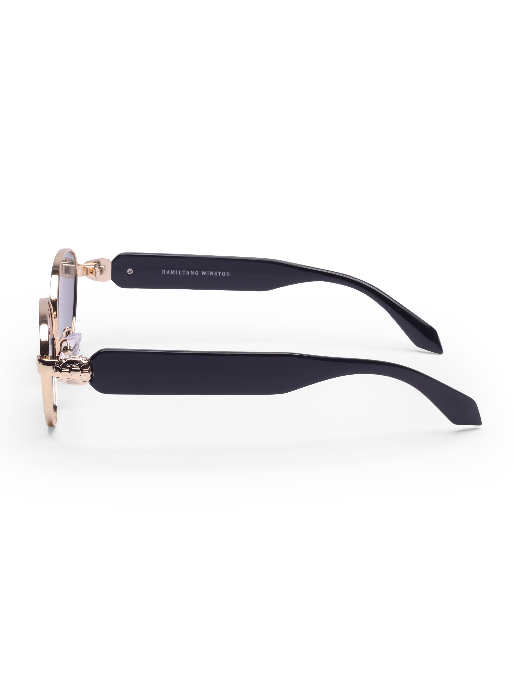 Women's Gold Brown Metal Sunglasses