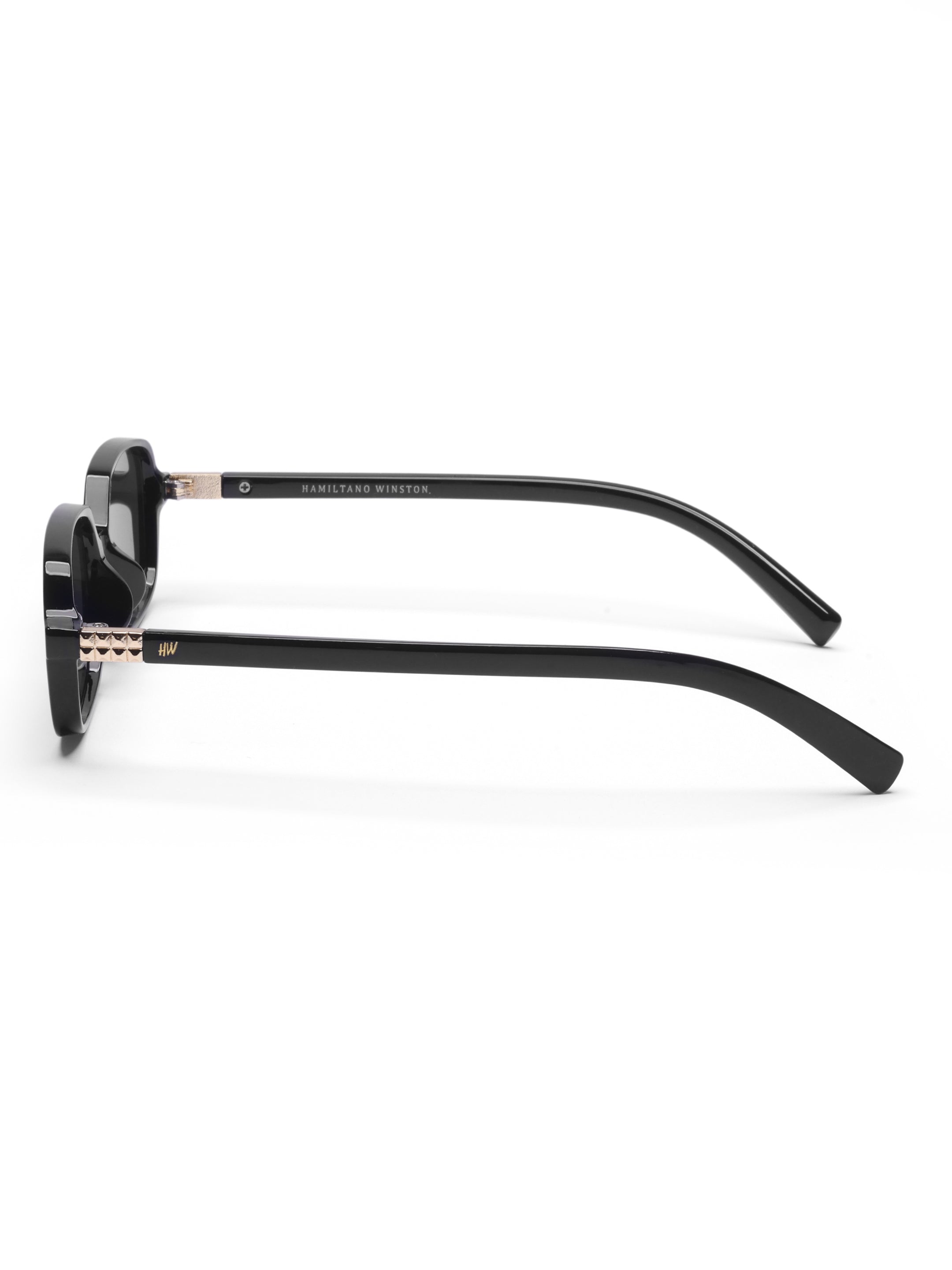 Women's Small Rectangle Black Sunglasses