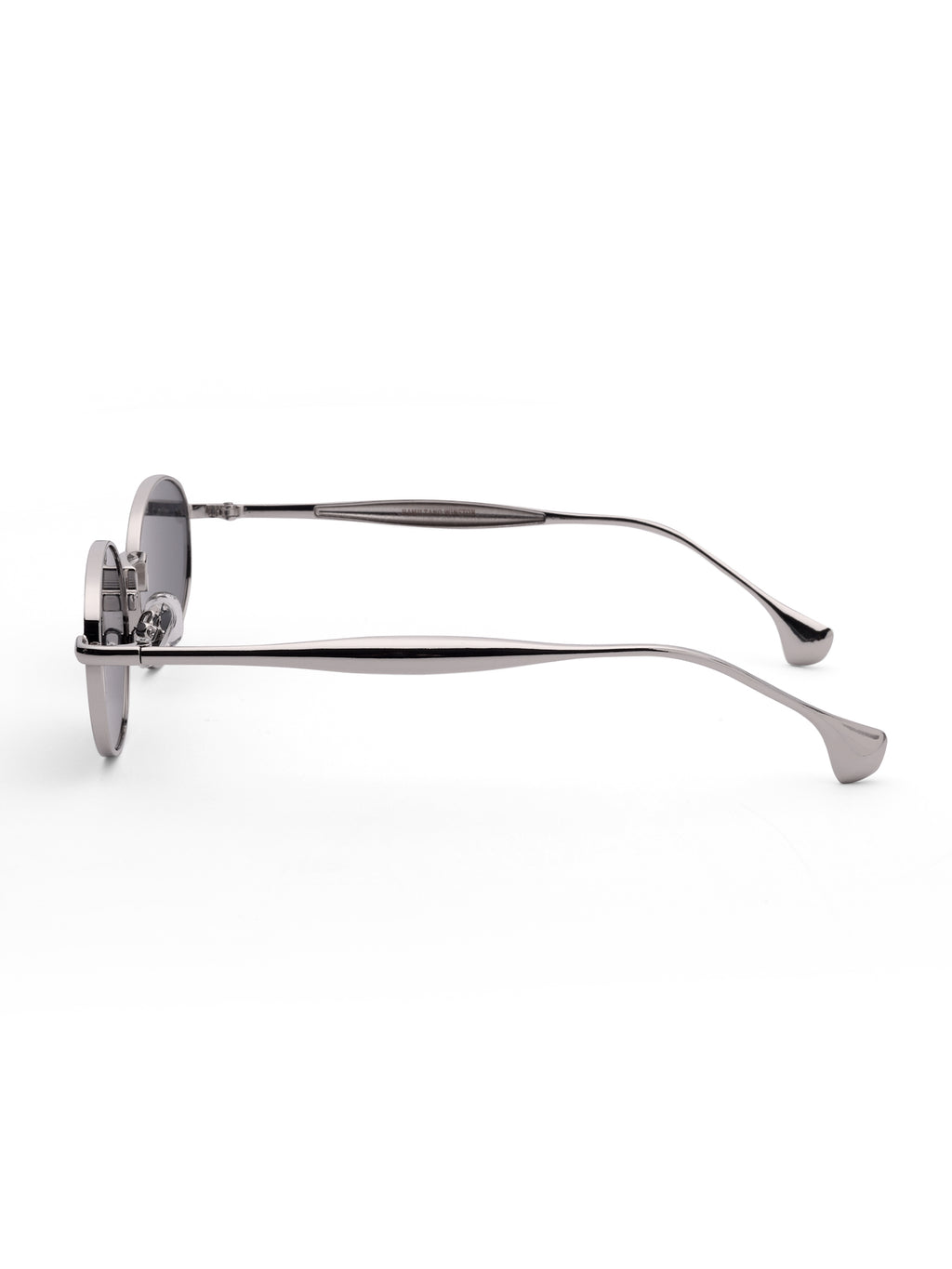 Women's Oval Silver Black Sunglasses