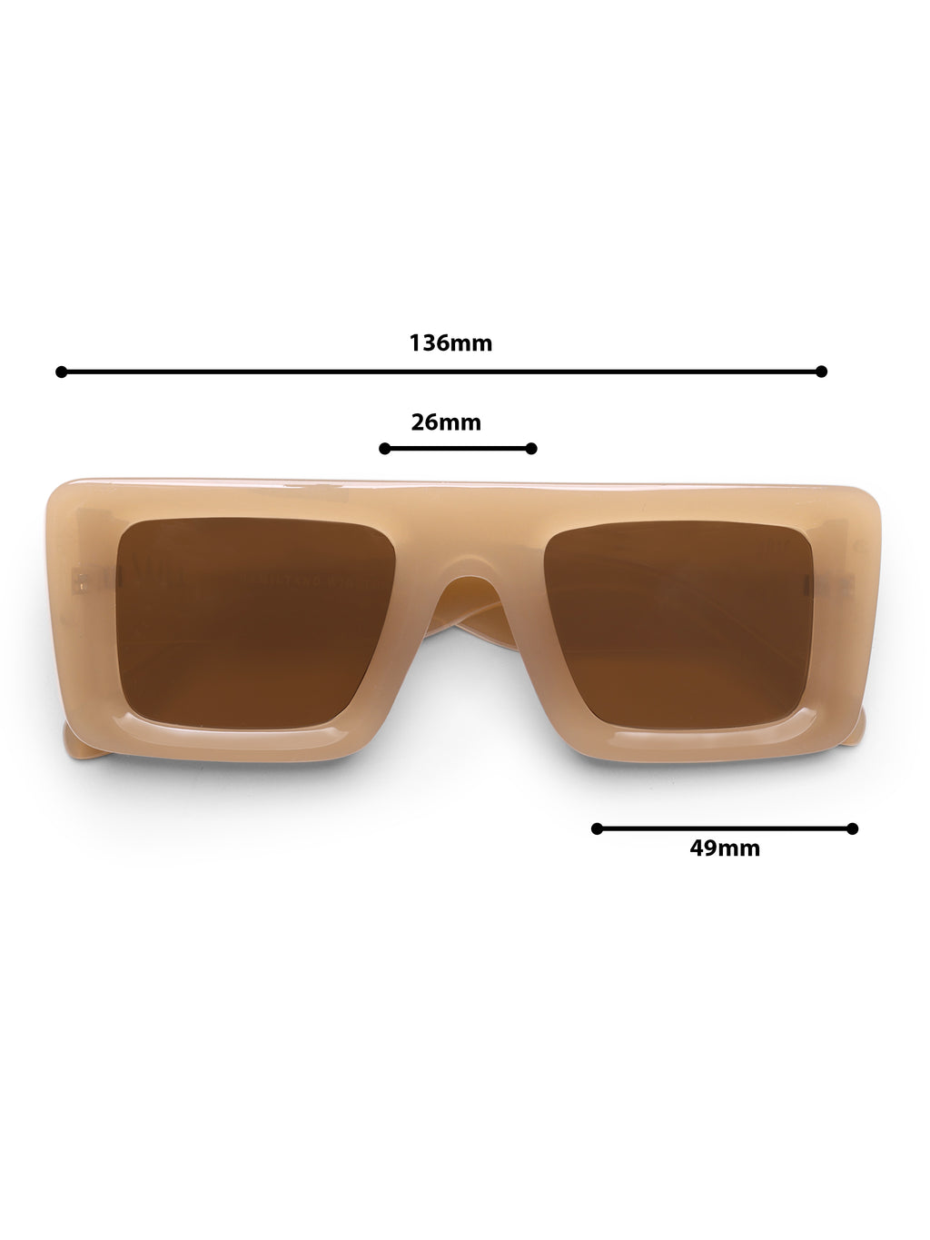 Yelina Candy Peach Square UV Protected Womens Sunglasses