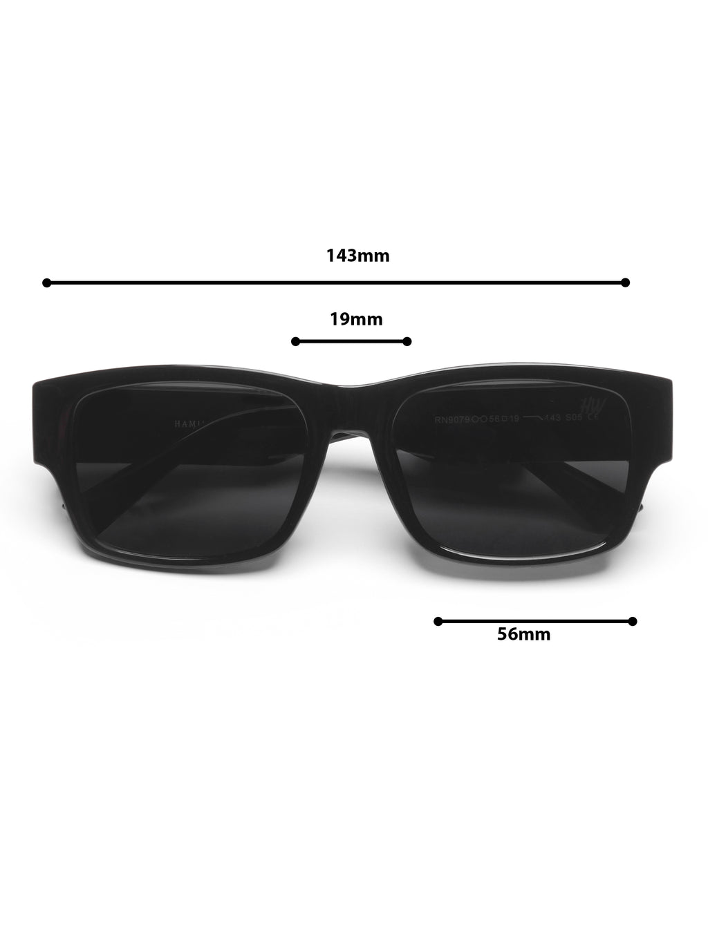 Torino Black Wayfarer Mens Sunglasses
