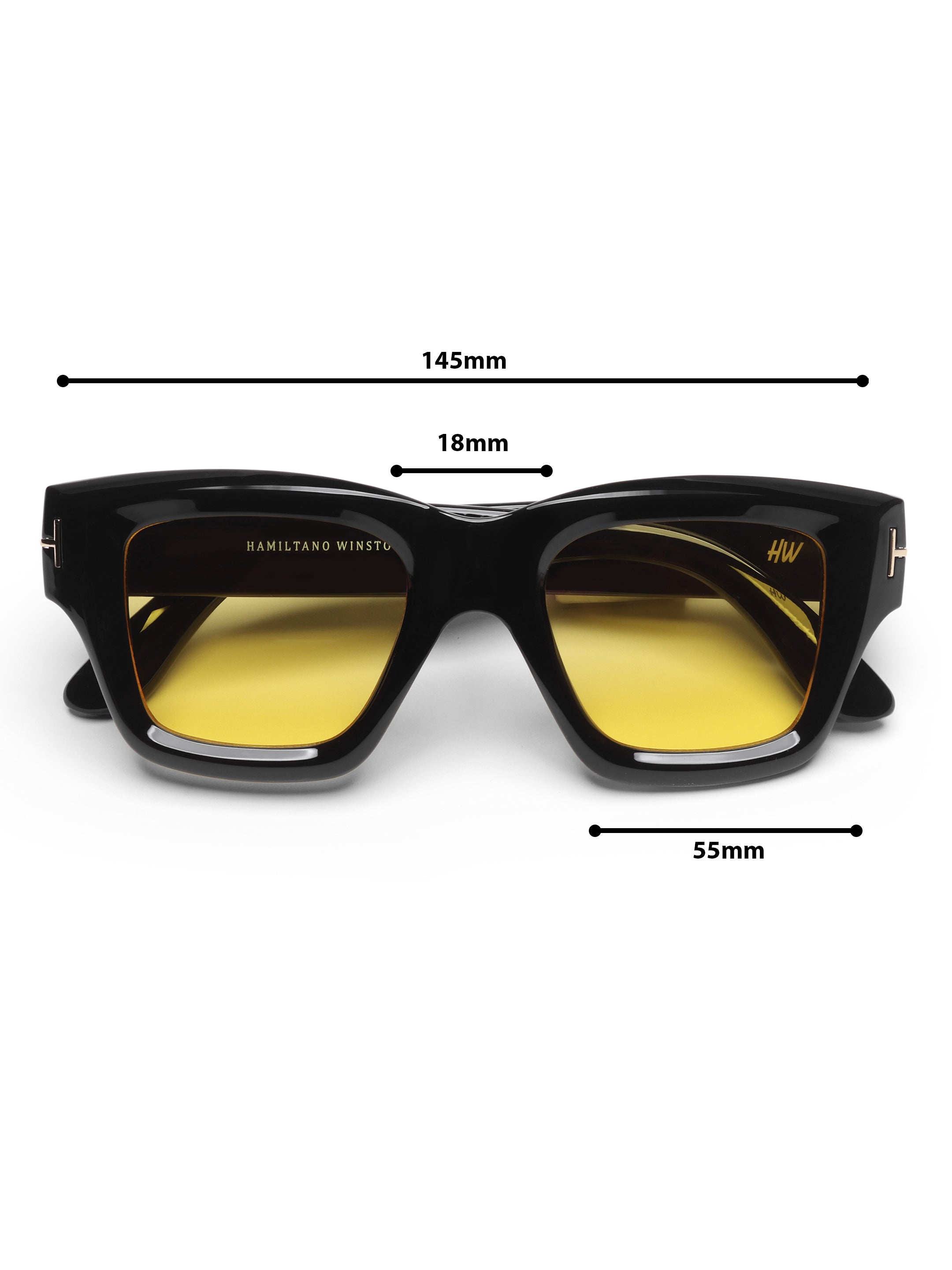 Falcon Yellow Wayfarer Mens Sunglasses