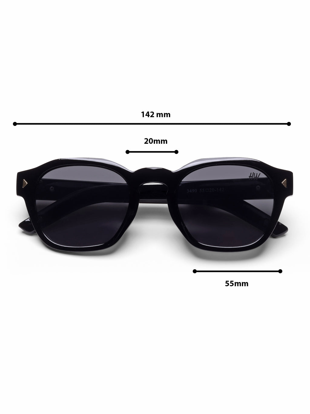 Valen Black Round Mens Sunglasses